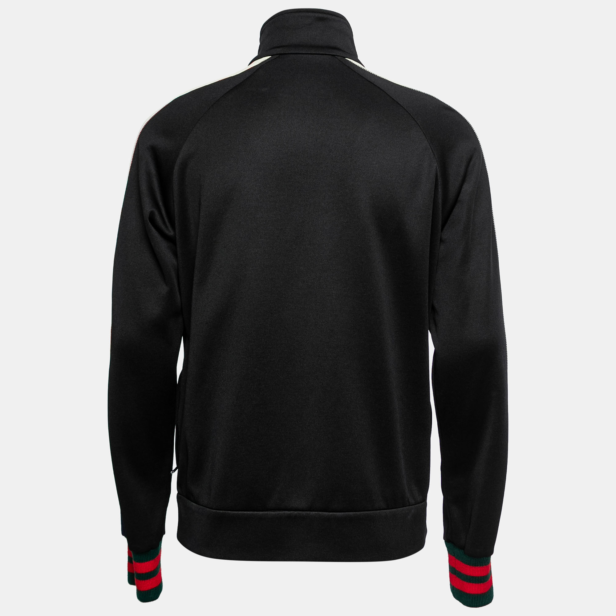 

Gucci Black Technical Jersey Stripe Trim Zip-Up Track Jacket