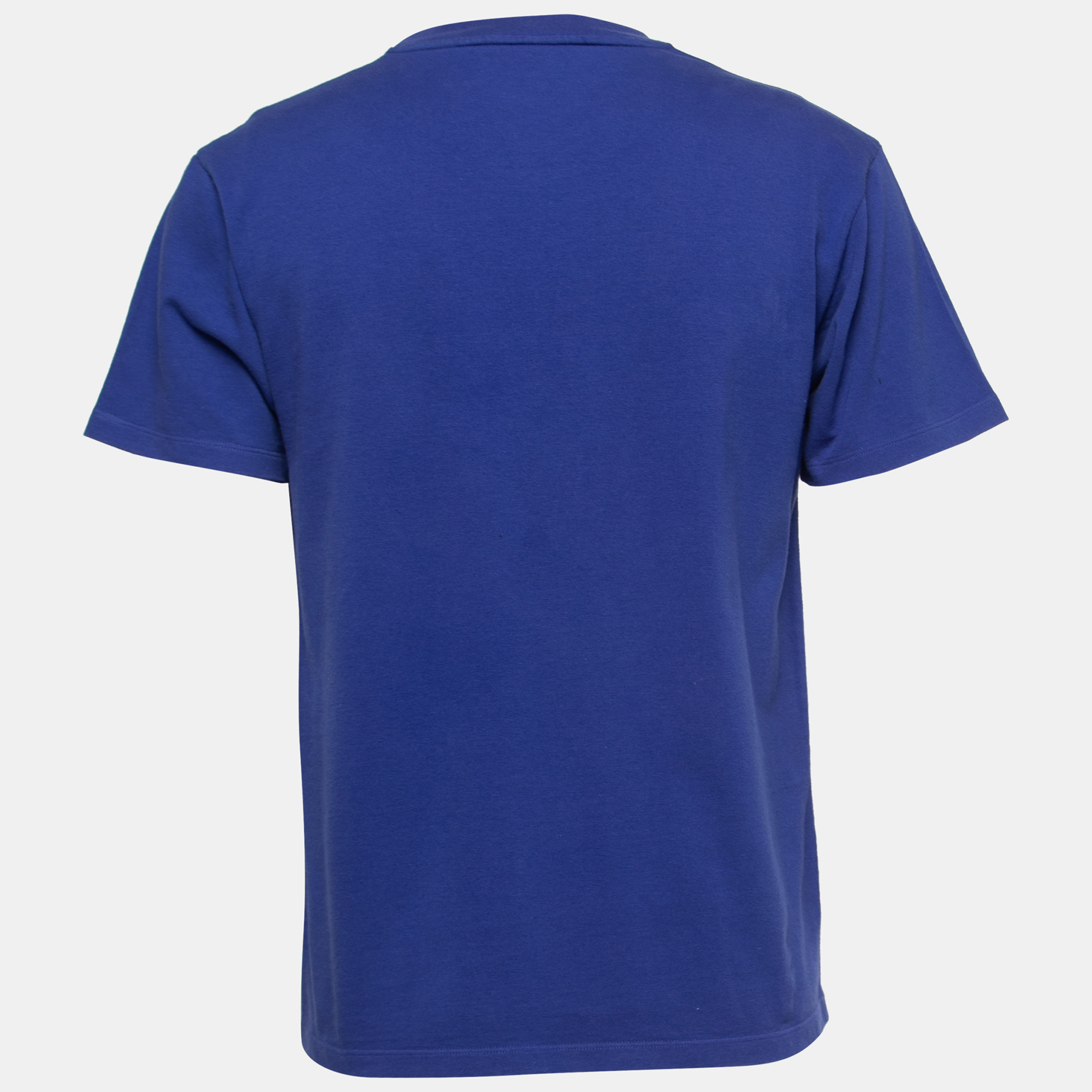 

Gucci Blue Cotton Logo Printed Short Sleeve T-Shirt