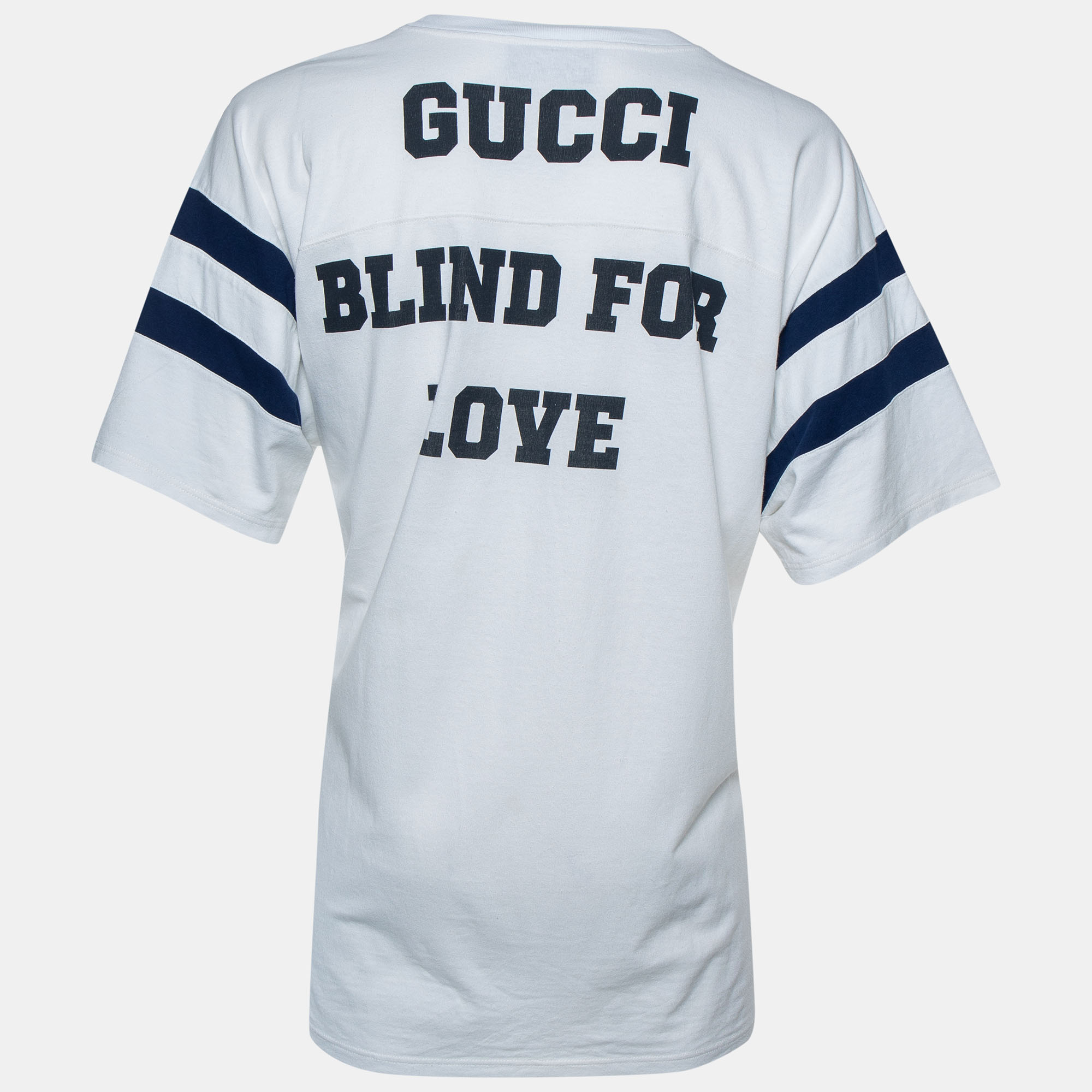 

Gucci White Alphabet & Blind For Love Printed Cotton T-Shirt