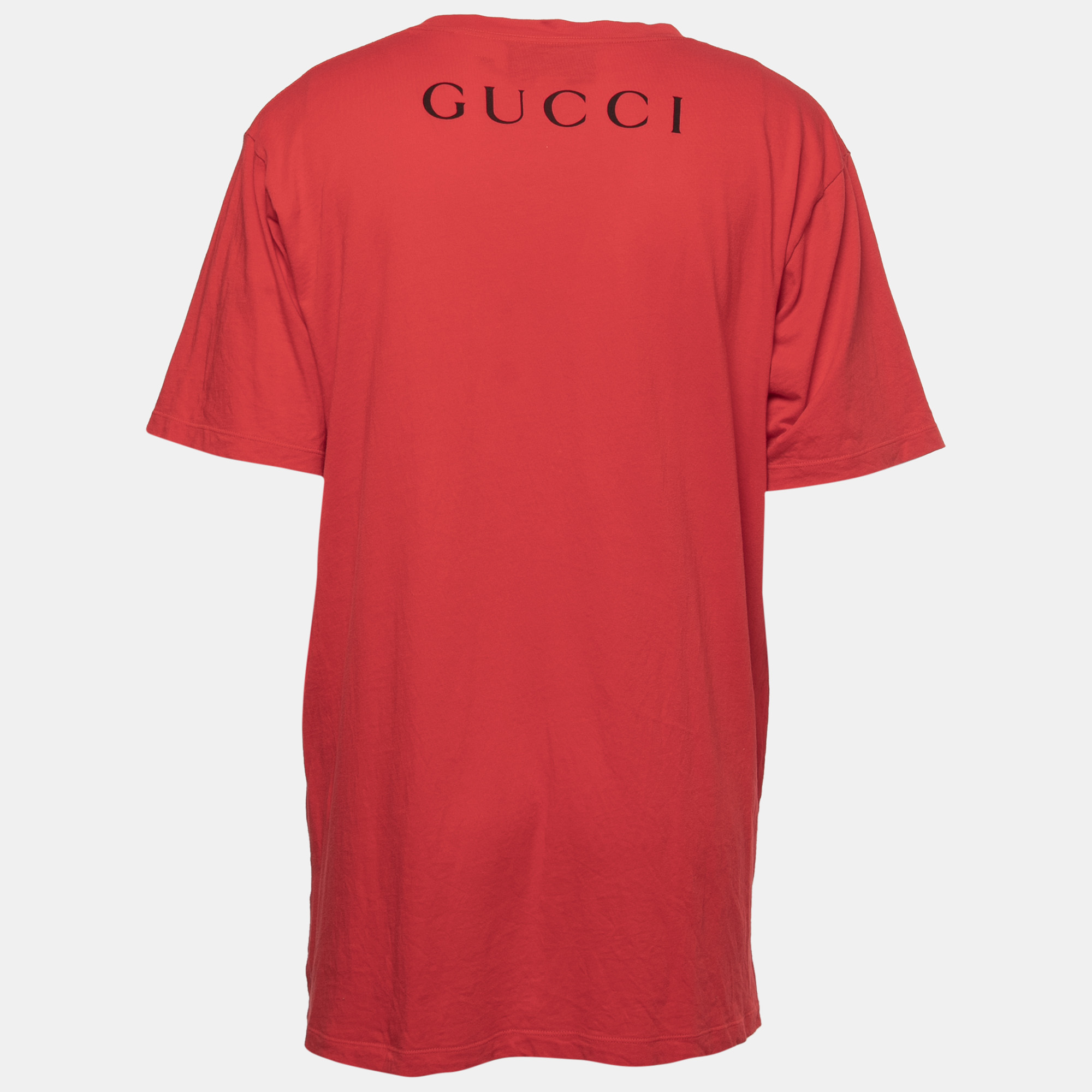 

Gucci Red Billy Idol Print Cotton Oversized T-Shirt 3XL