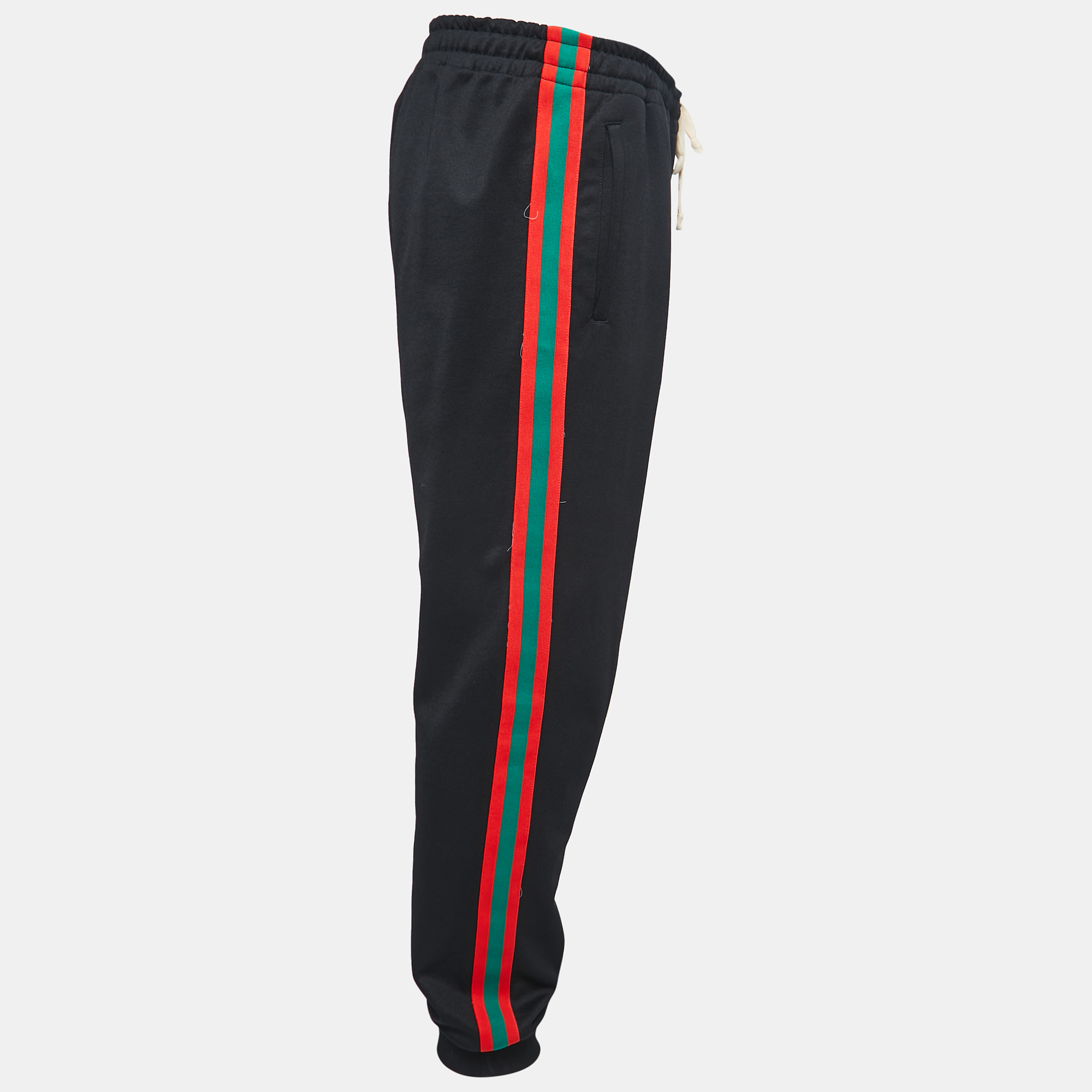 

Gucci Black Jersey Web Striped Jogger Pants