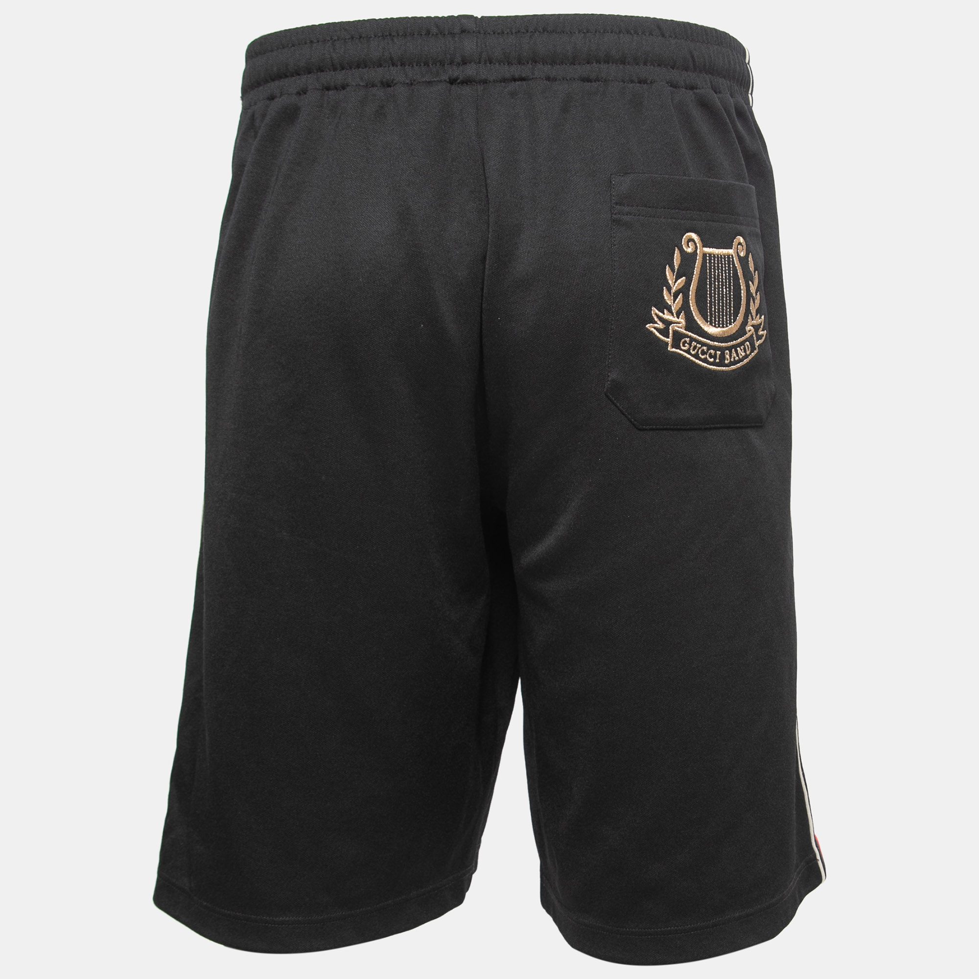 

Gucci Black Jersey Stripe Detail Sweat Shorts