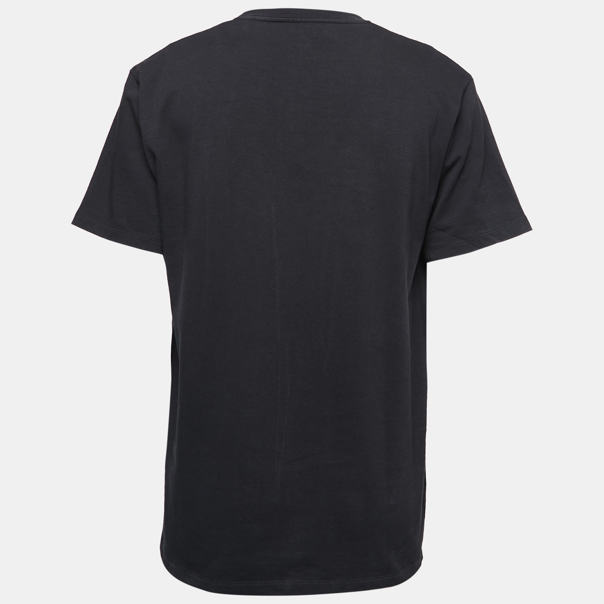 

Gucci Black Cotton Embroidered Band Print T-Shirt