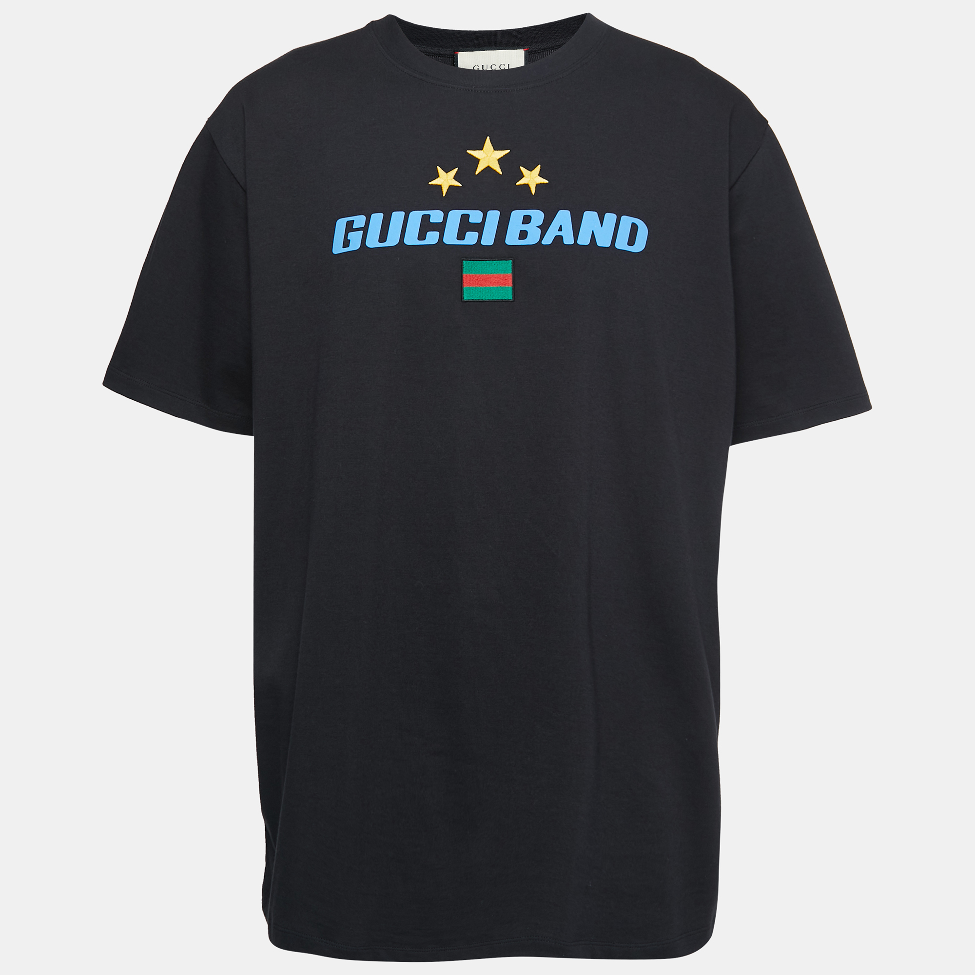 Precipice Entreprenør sø Gucci Black Gucci Band Print Cotton Embroidered T-Shirt XL Gucci | TLC