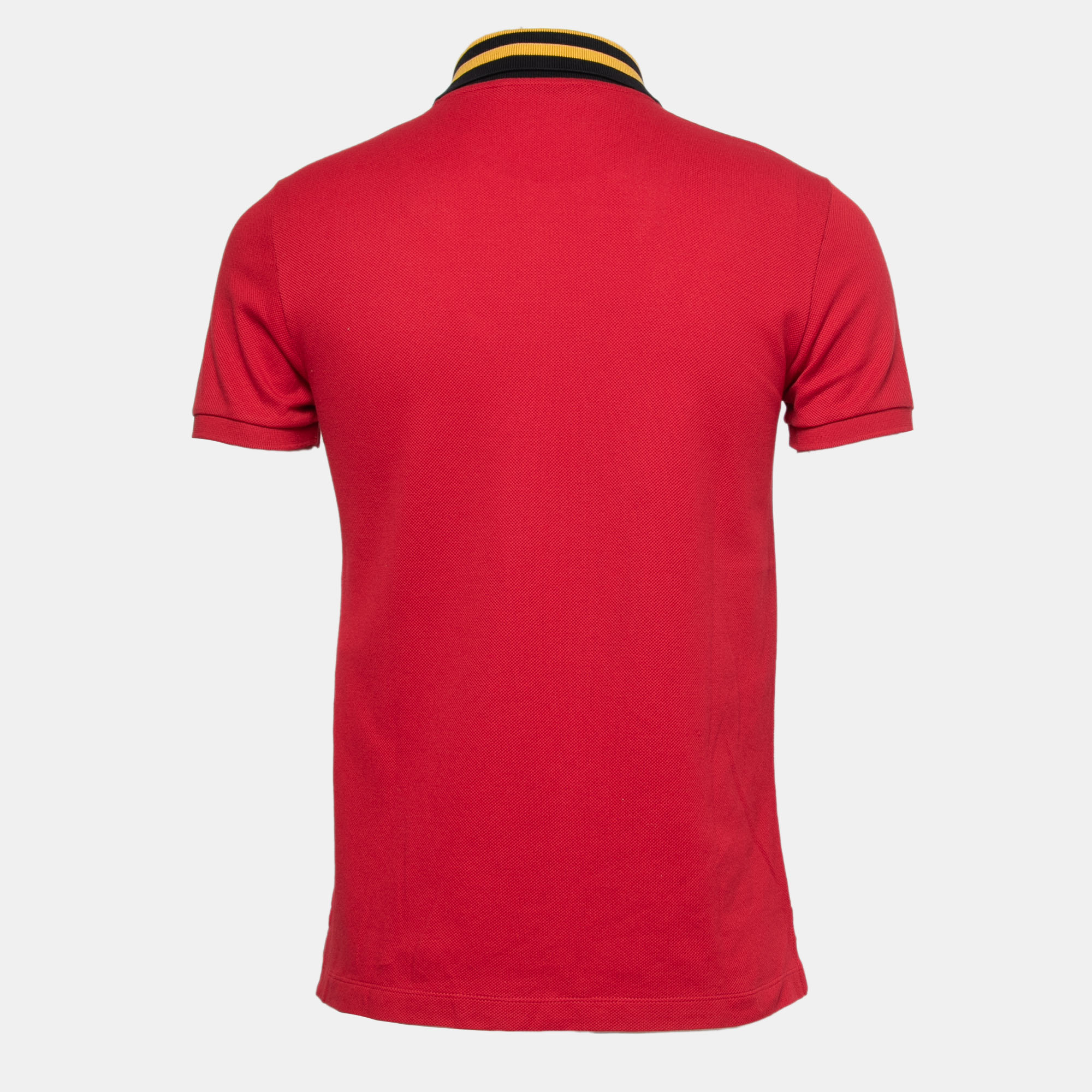 

Gucci Red Cotton Pique Insects Embroidered Polo T-Shirt