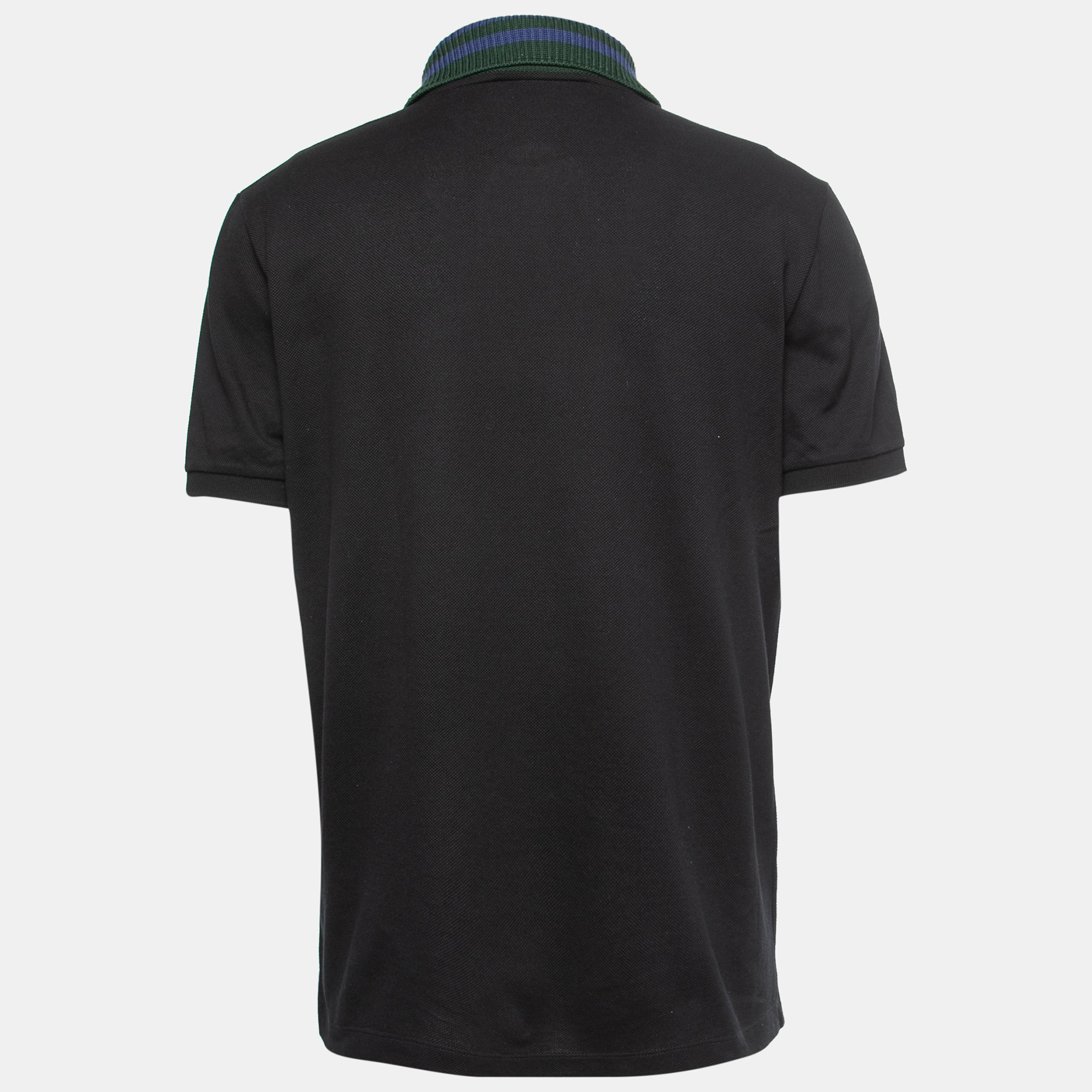 

Gucci Black Tiger Embroiedered Cotton Pique Polo T-Shirt