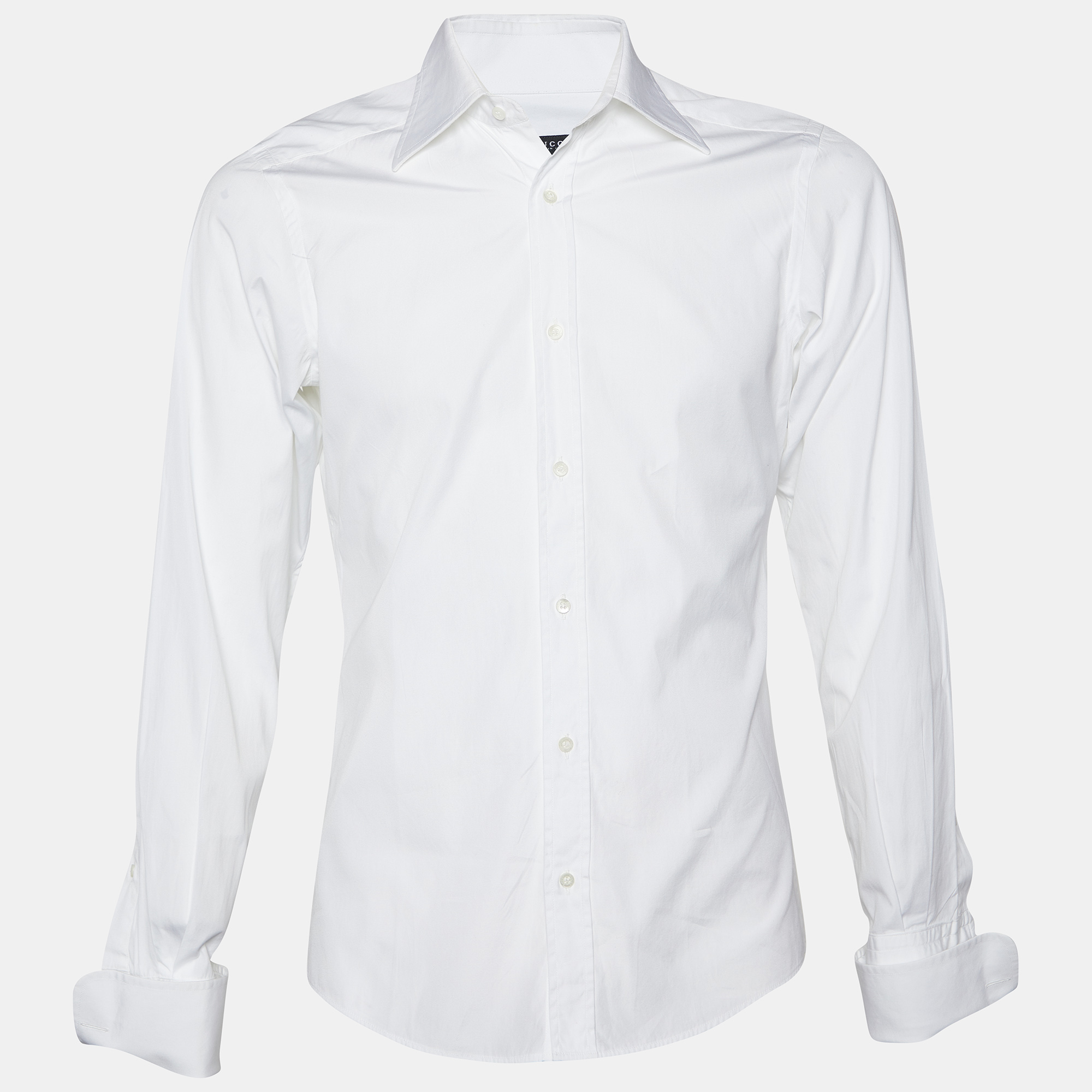 Pre-owned Gucci White Cotton French Cuff Shirt M