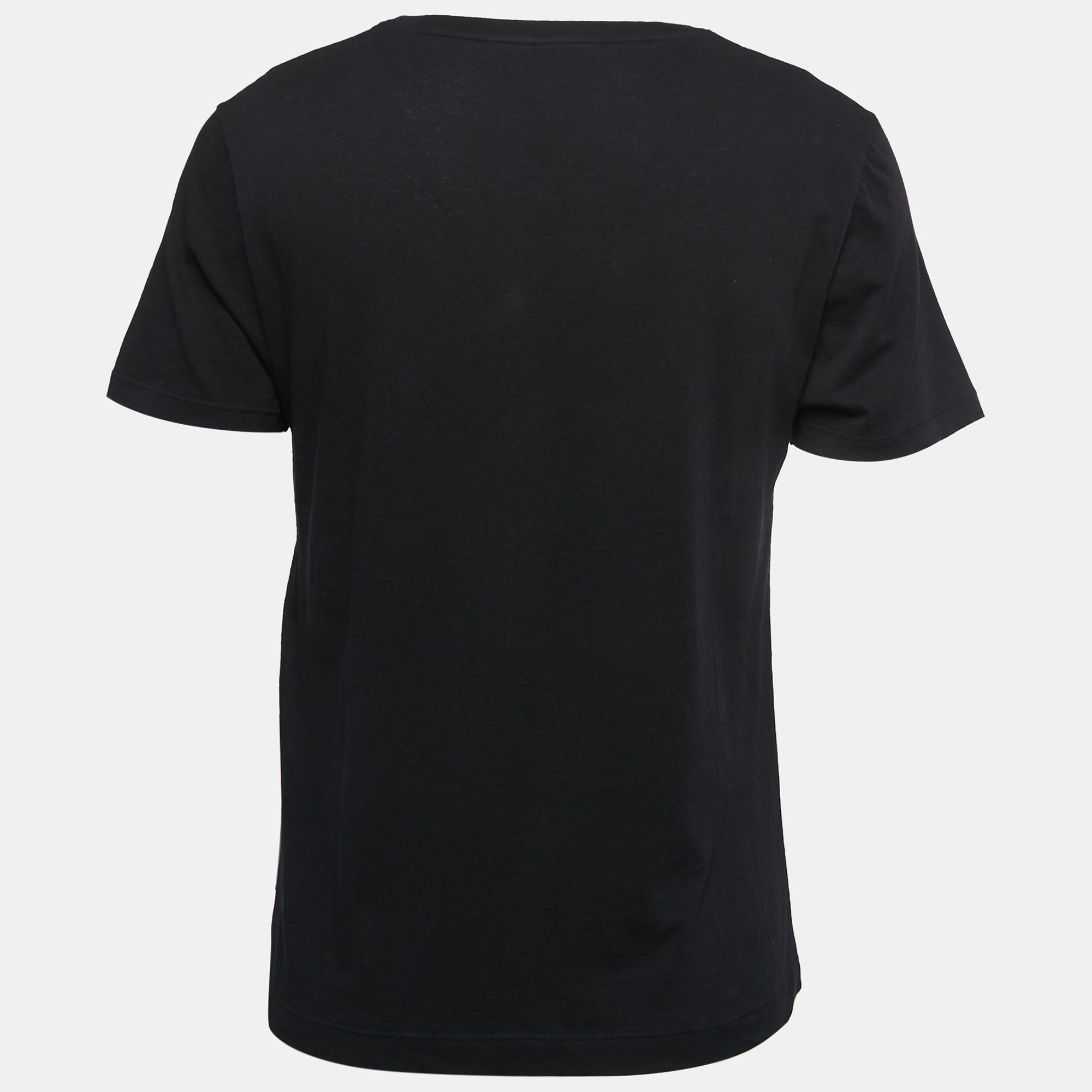 

Gucci Black Vintage Logo Print Cotton Distressed Oversize T-Shirt