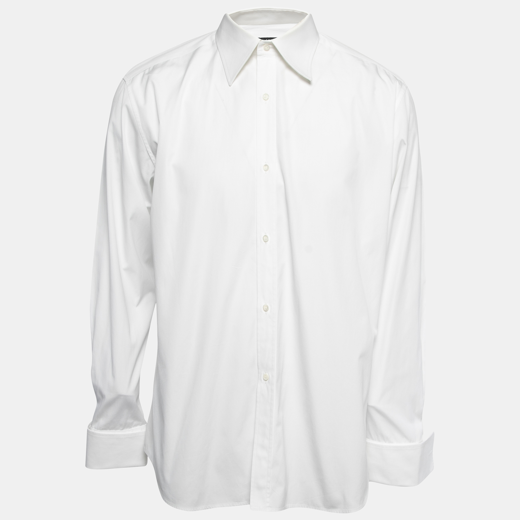 Pre-owned Gucci White Cotton Button Front Dress Shirt 3xl