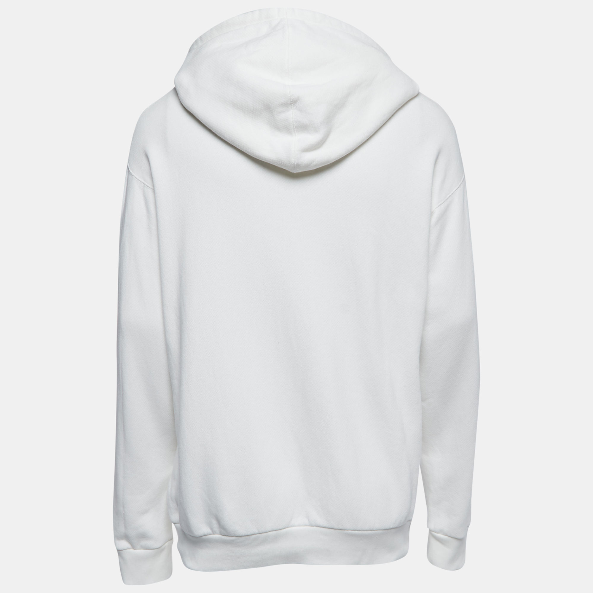 

Gucci x Adidas White Logo Embroidered Cotton Hoodie