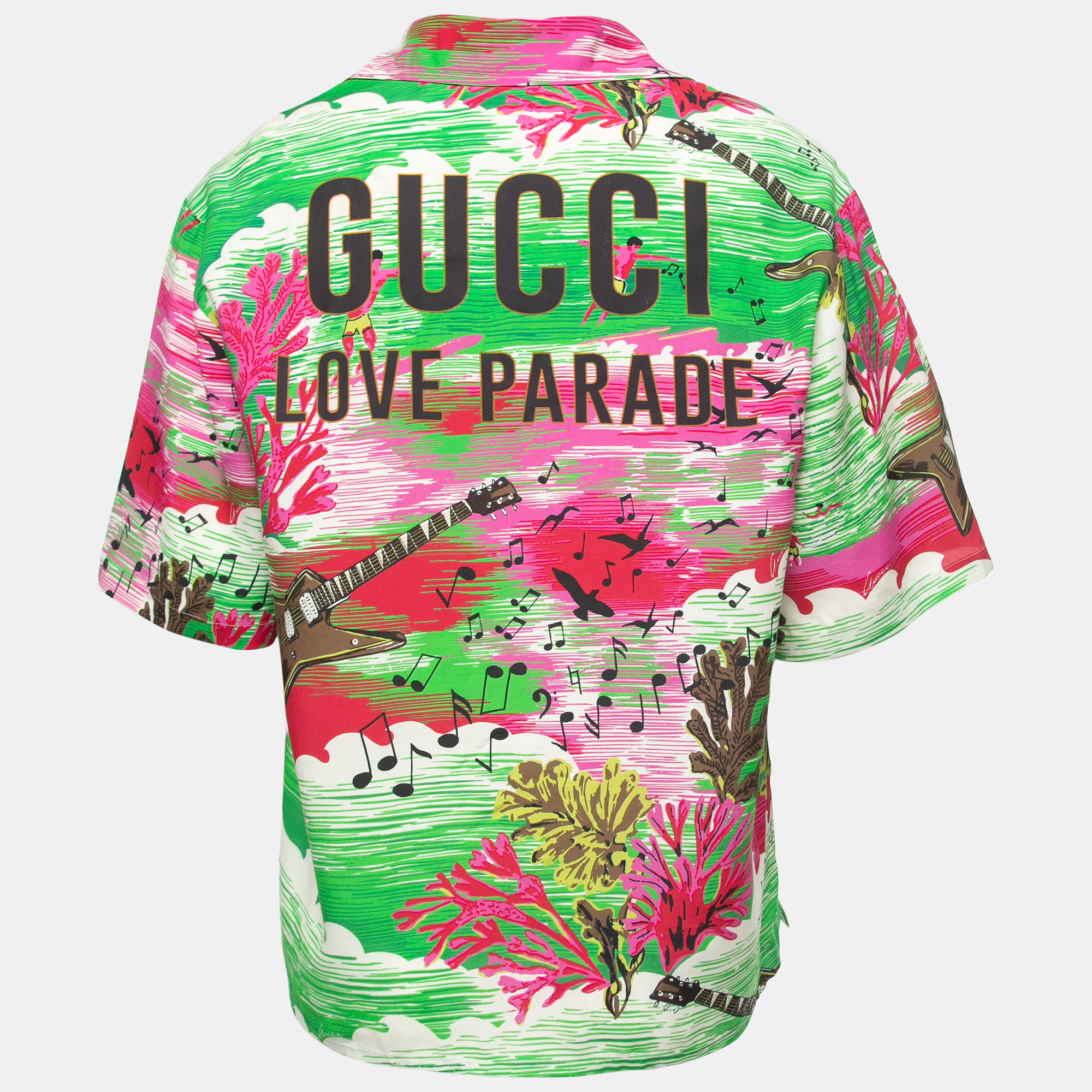 

Gucci Multicolor Love Parade Printed Crepe Button Front Half Sleeve Shirt