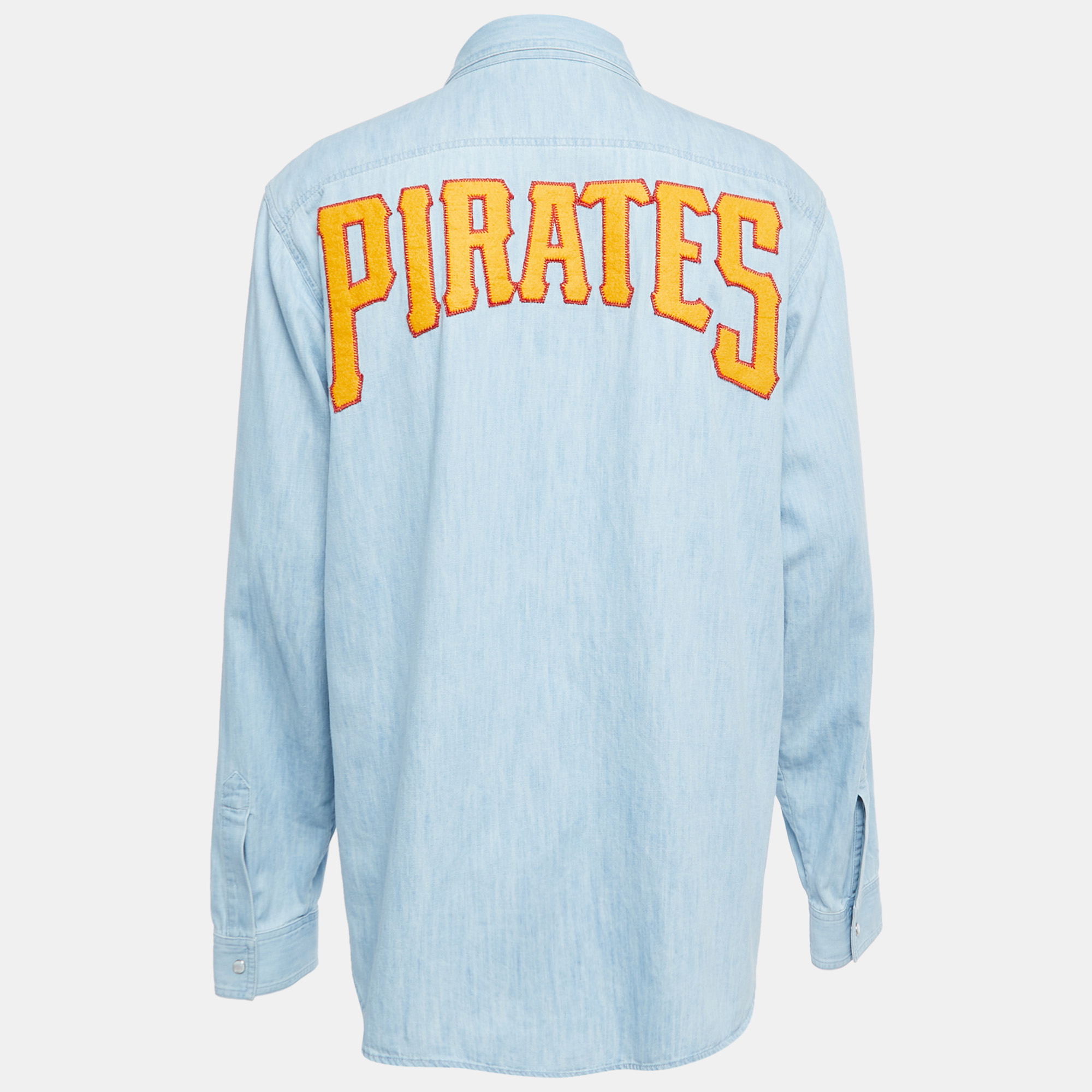 Gucci Blue Pittsburgh Pirates Long Sleeve Denim Shirtm