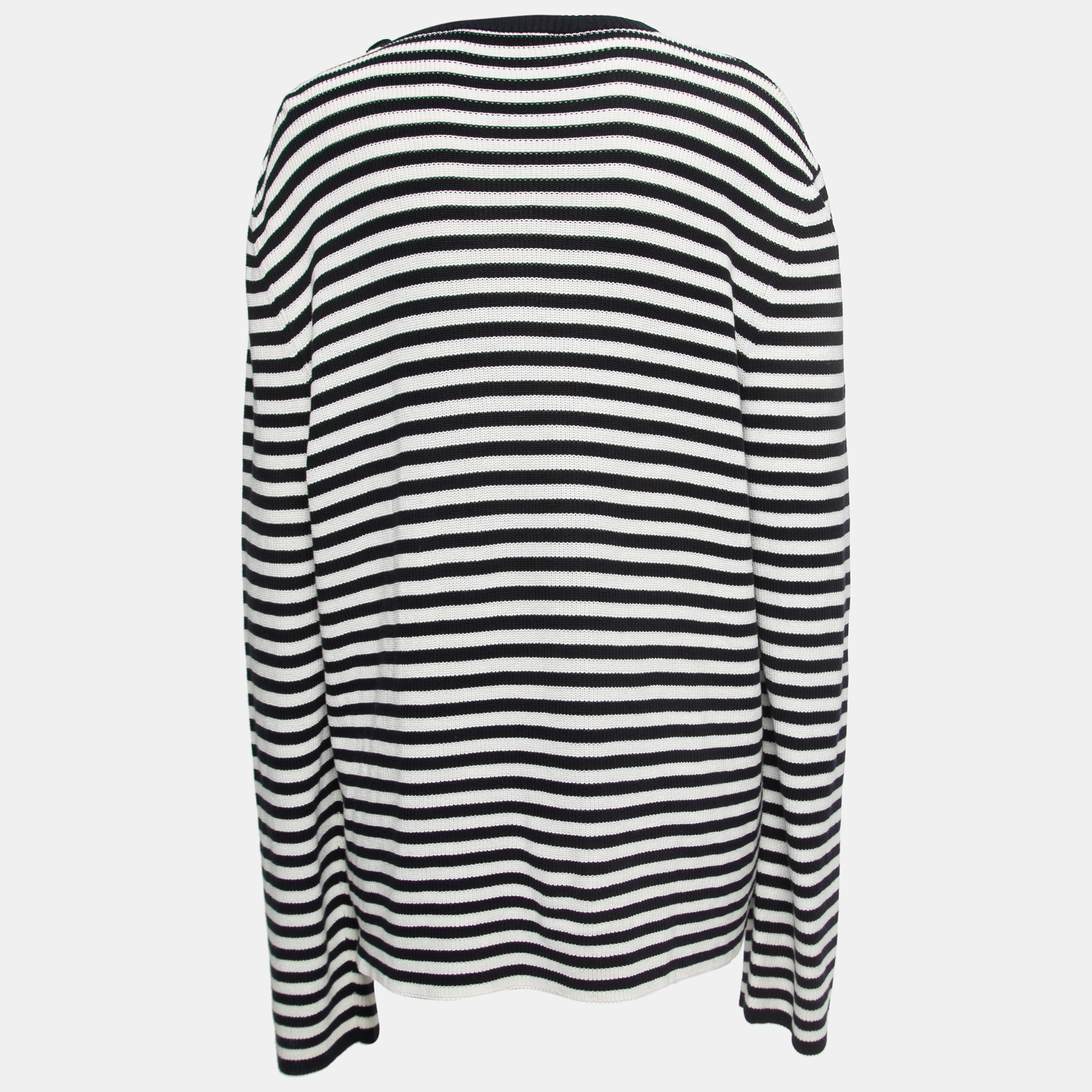 

Gucci Navy Blue/White Striped Cotton Knit Sweater