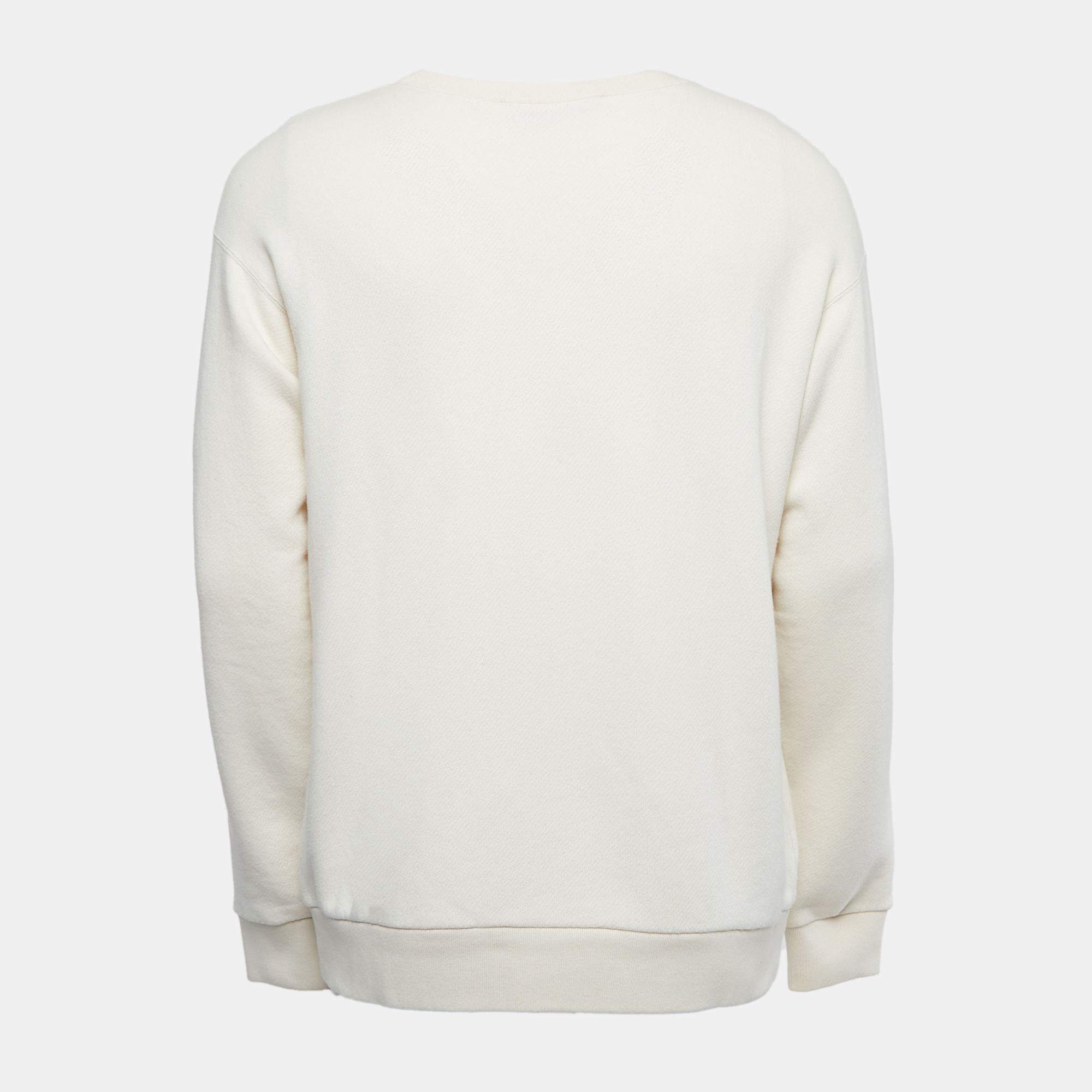 

Gucci Cream Cotton Logo Embroidered Sweatshirt
