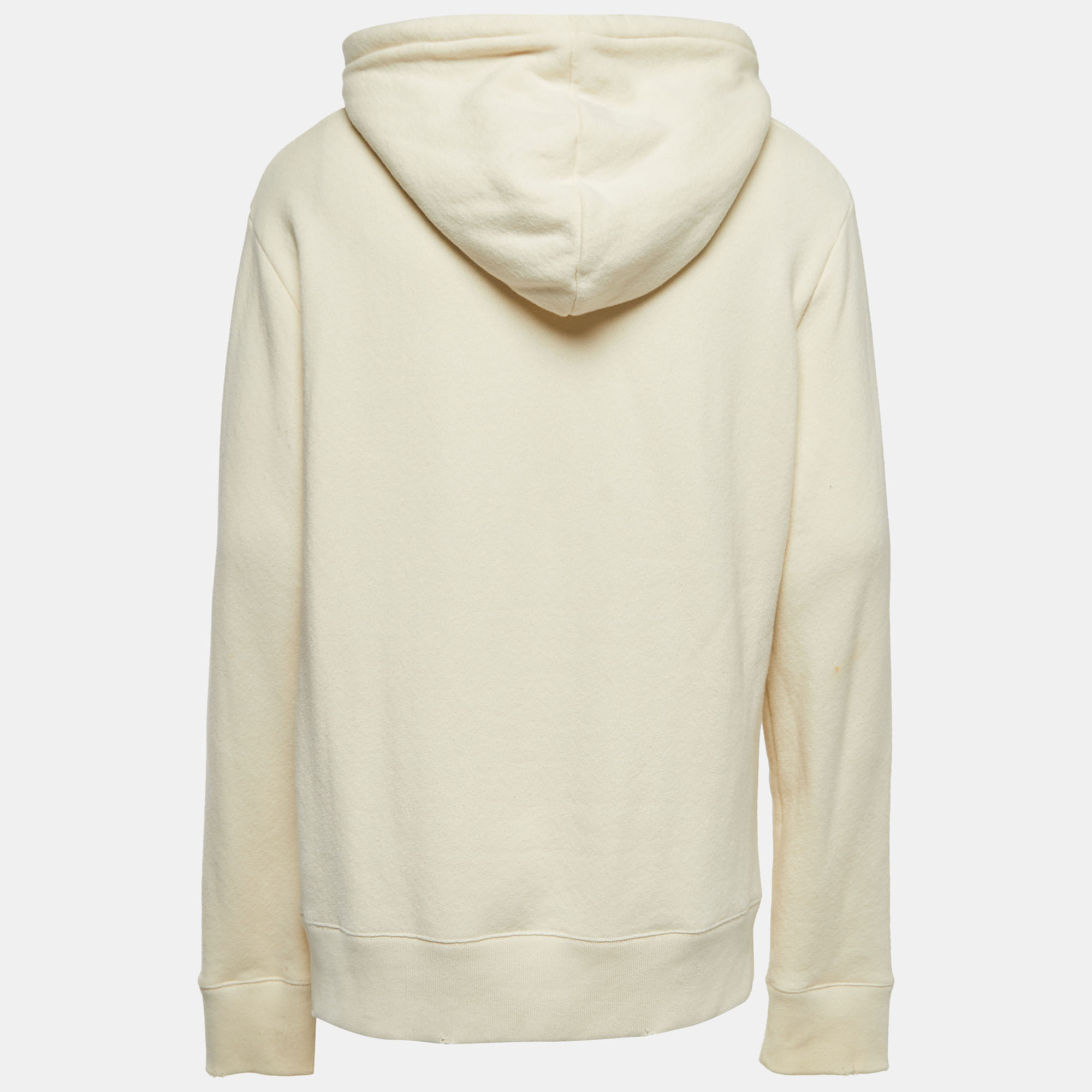 

Gucci Cream Logo Print Cotton Hoodie