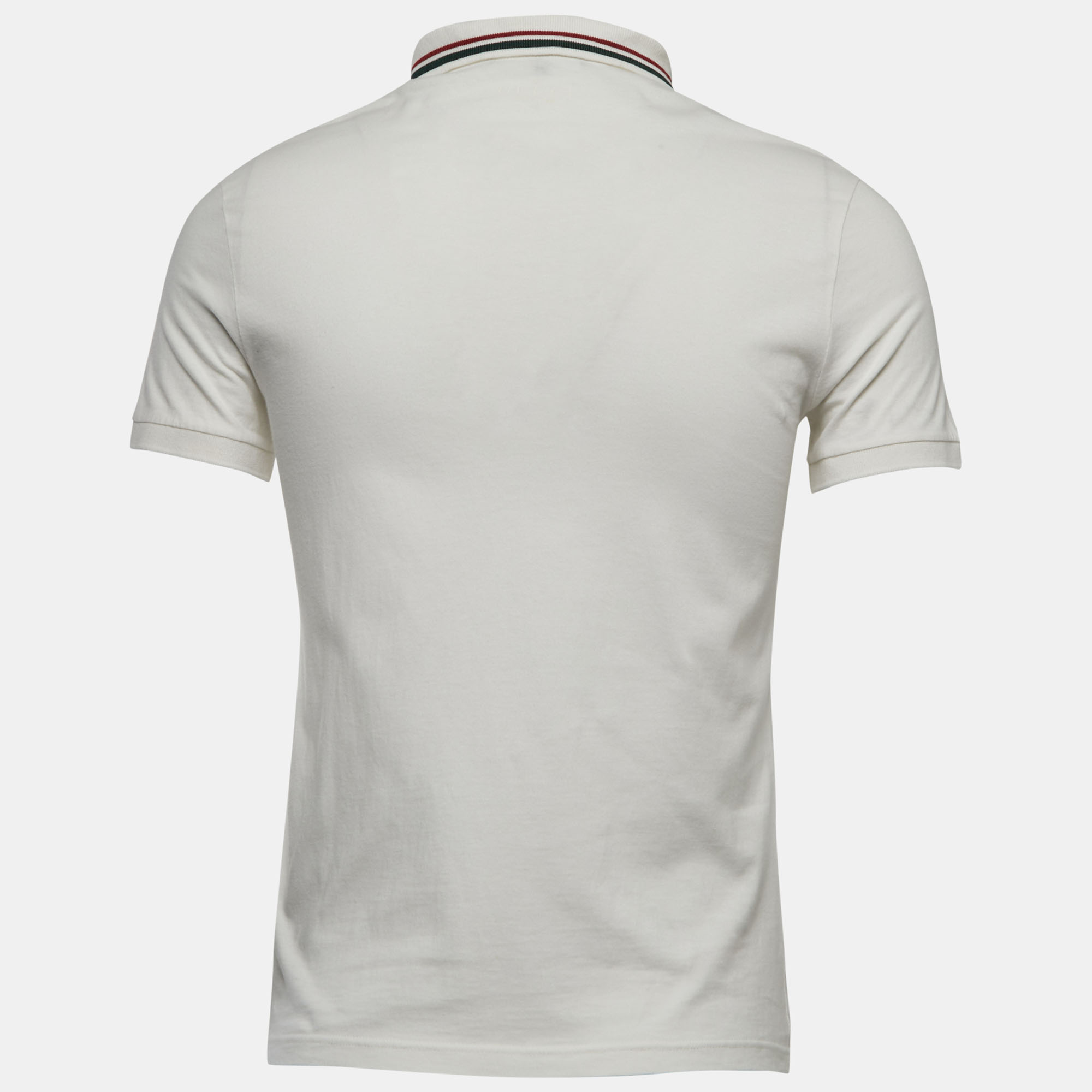 

Gucci White Cotton Web Stripe Detailed Polo T-Shirt