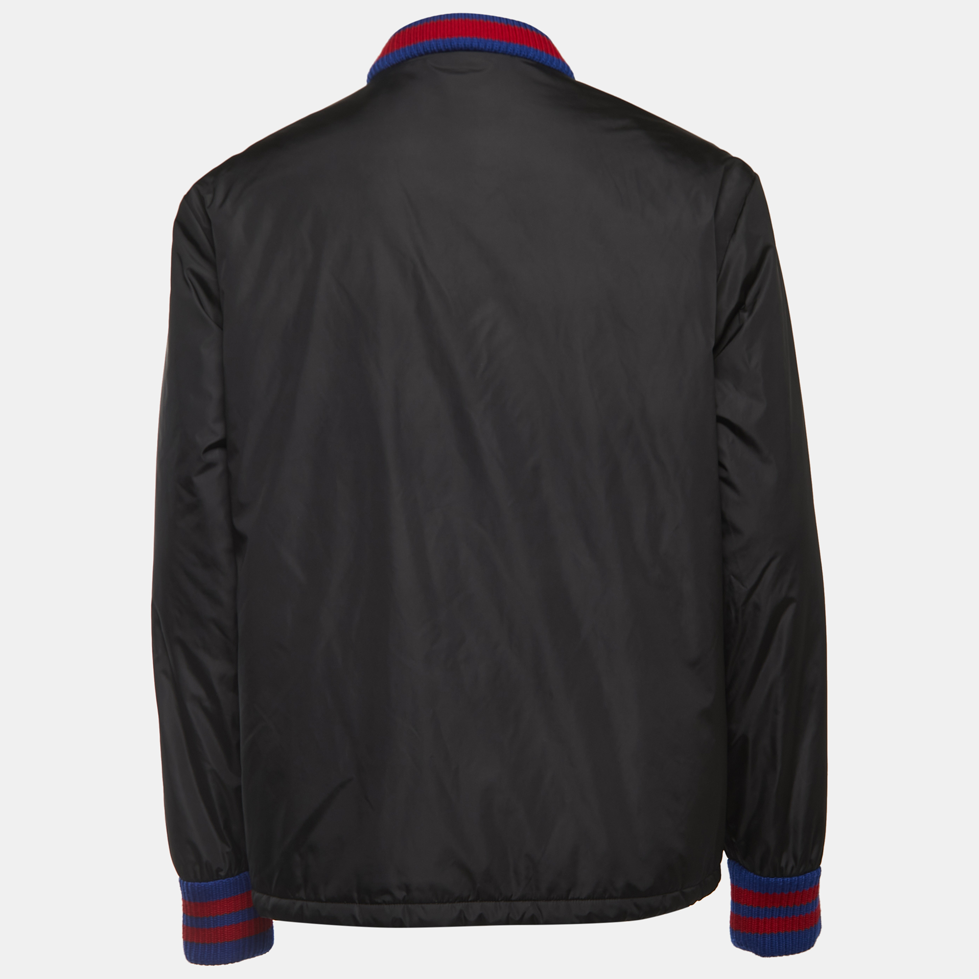 

Gucci Black Nylon Patch Detailed Zip Front Jacket