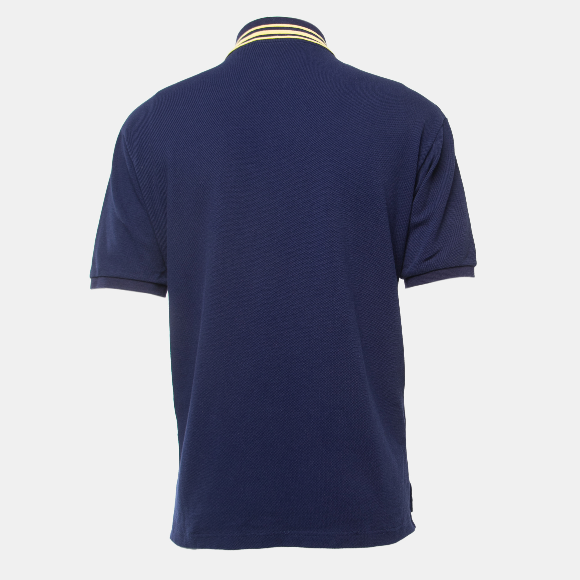 

Gucci Navy Blue Cat Logo Embroidered Cotton Pique Polo T-Shirt