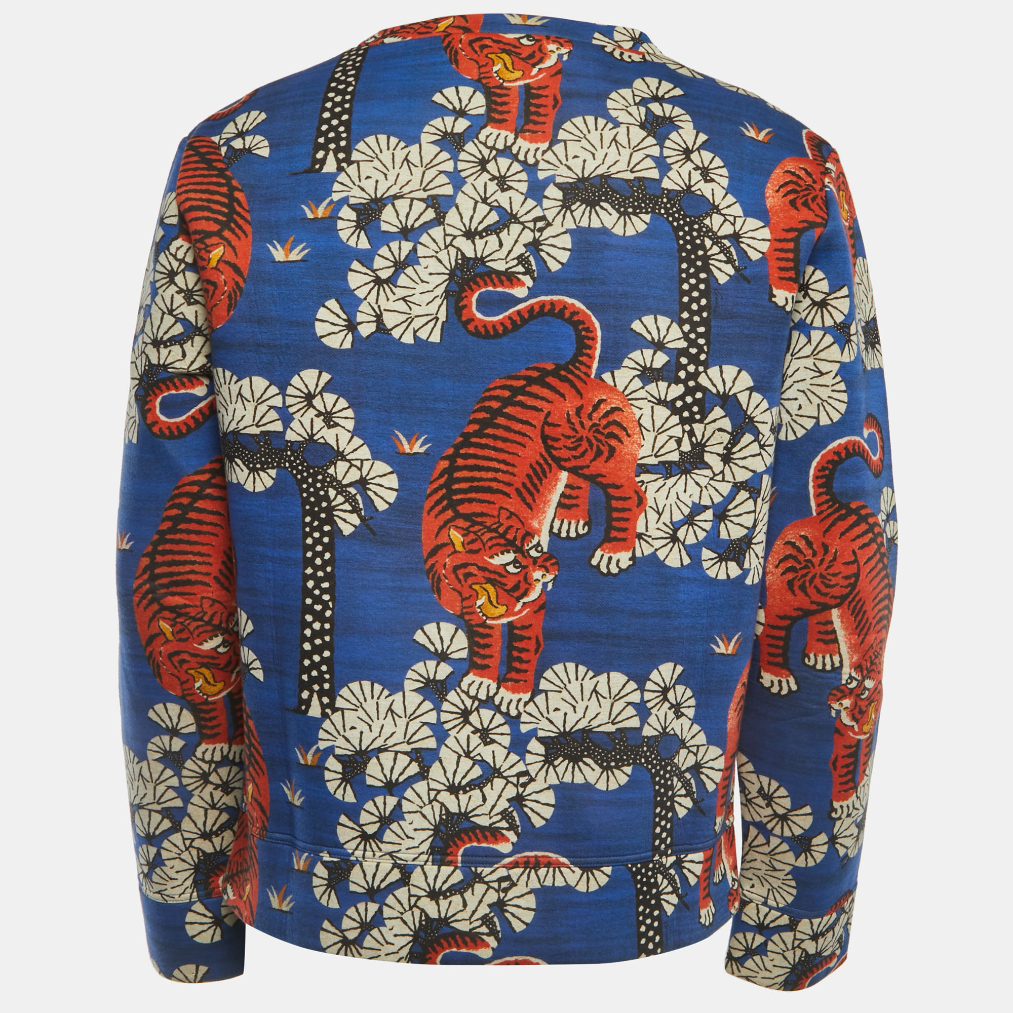 

Gucci Blue Bengal Print Cotton Crew Neck Sweatshirt