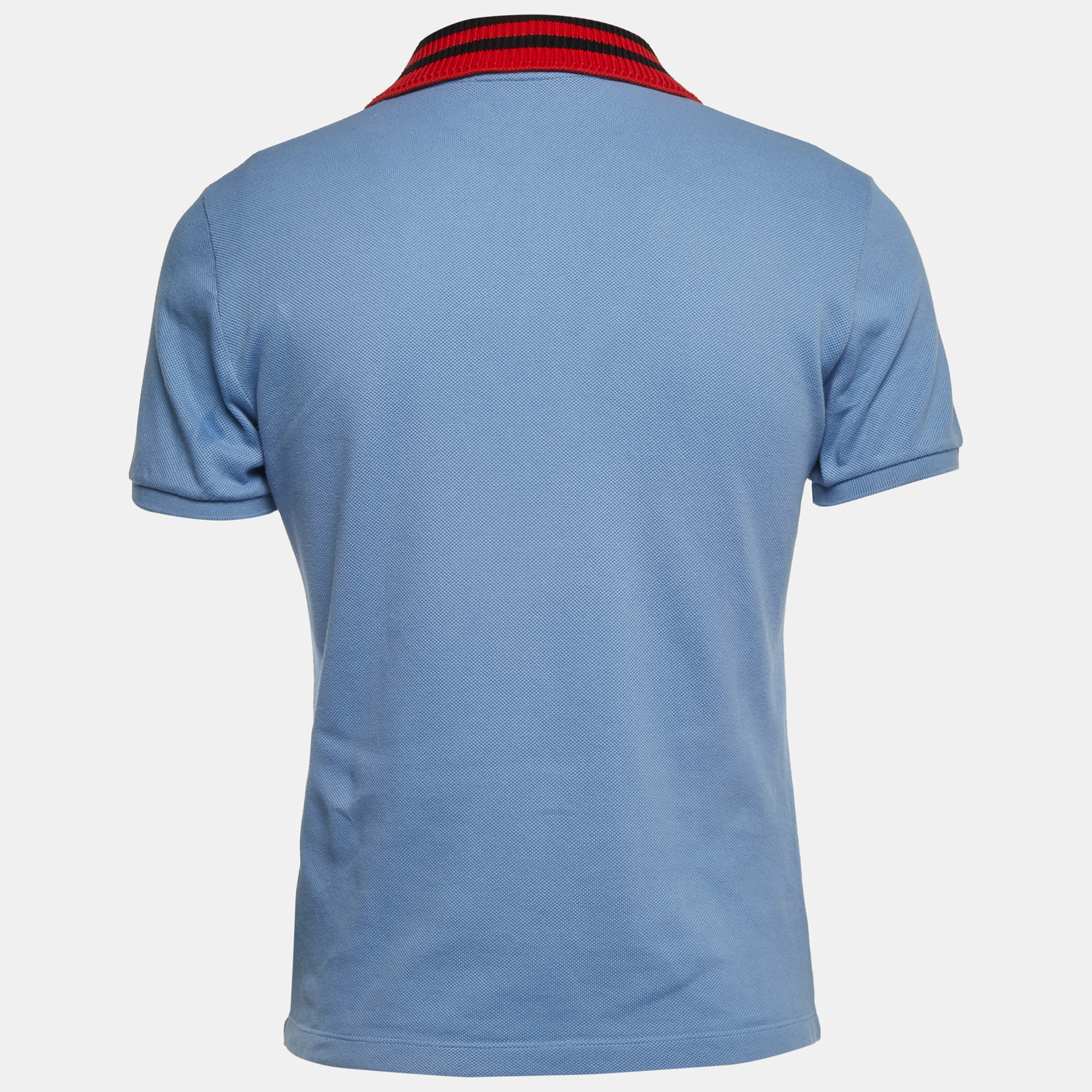 

Gucci Blue Embroidered Cotton Pique Polo T-Shirt