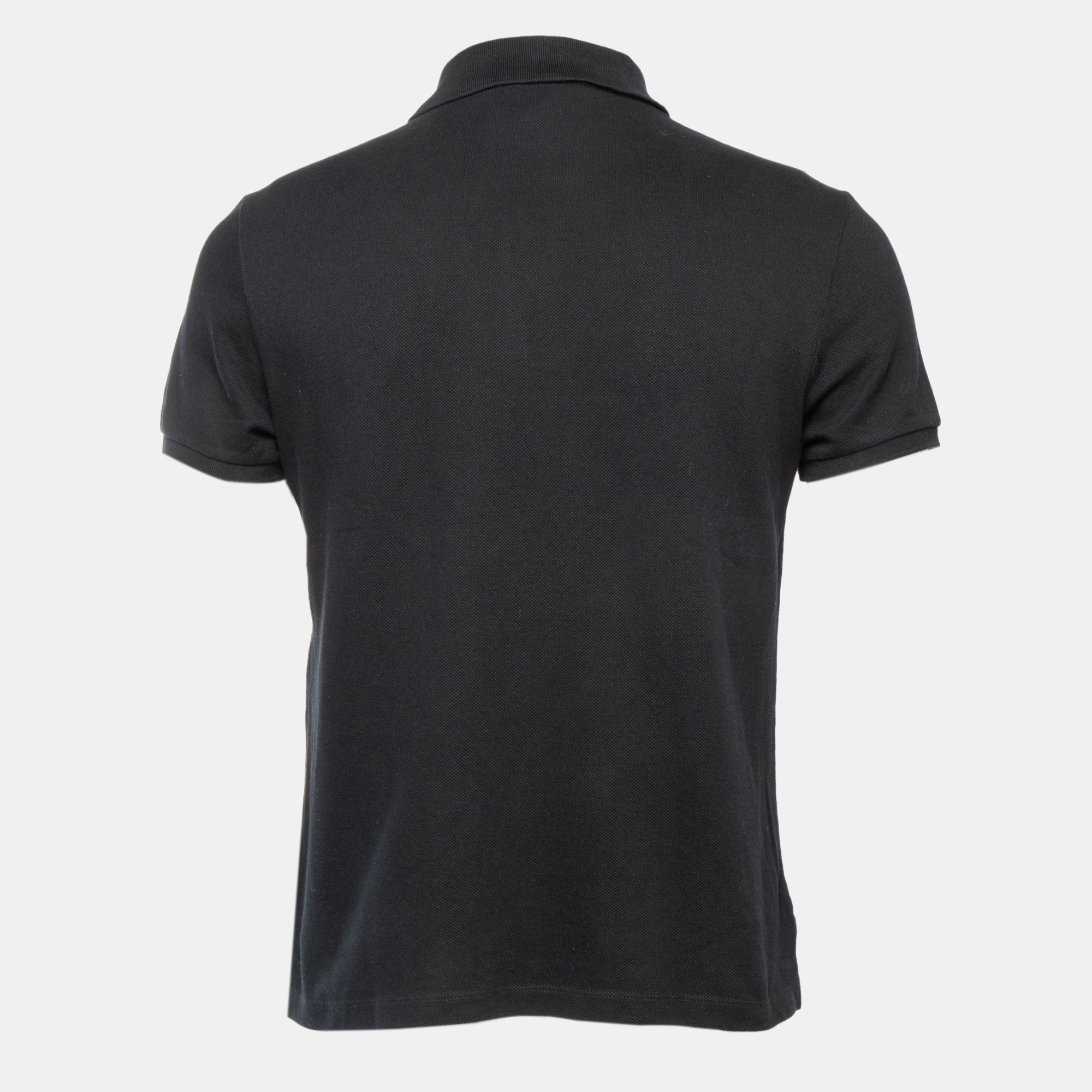 

Gucci Black Cotton Pique Logo Patch Polo T-Shirt