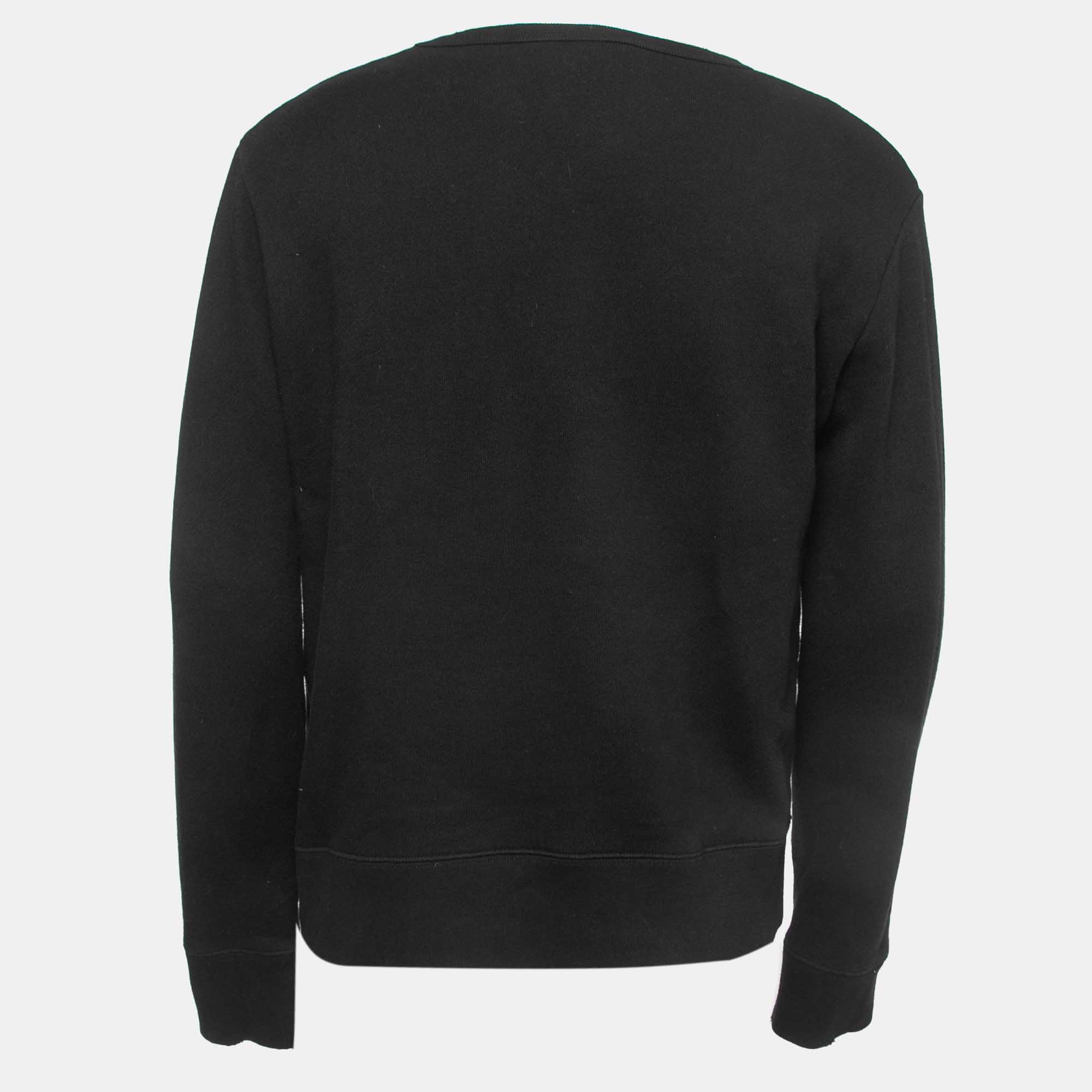 

Gucci Black Cotton Logo Print Sweatshirt