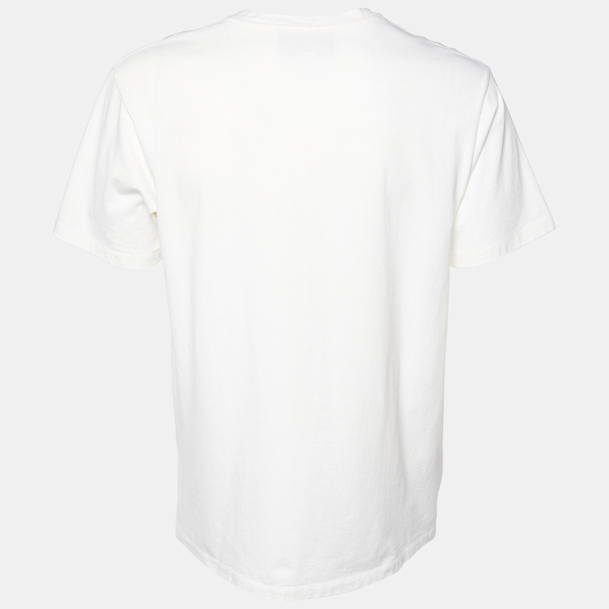 

Gucci Off-White Blade Logo Printed Cotton Knit T-Shirt