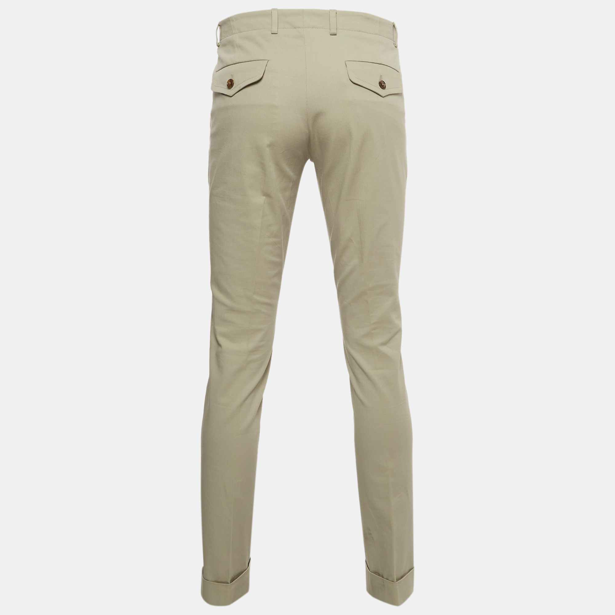 

Gucci Beige Cotton Web Detail Slim Fit Trousers