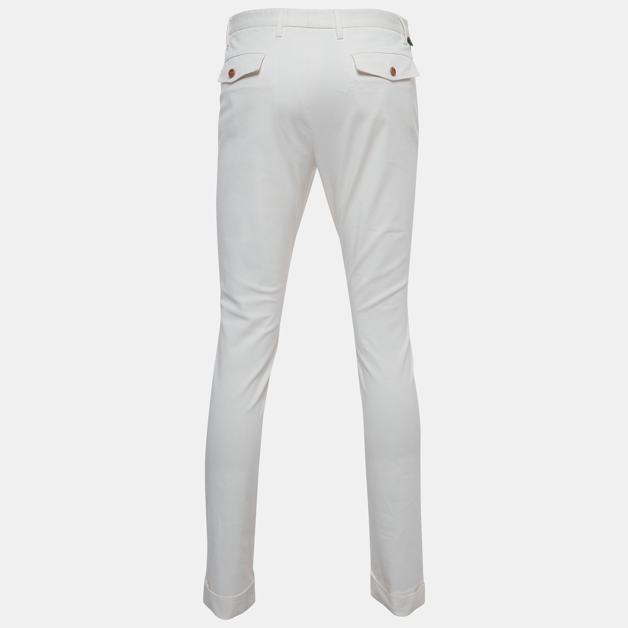 

Gucci White Cotton Riding Slim Fit Trousers