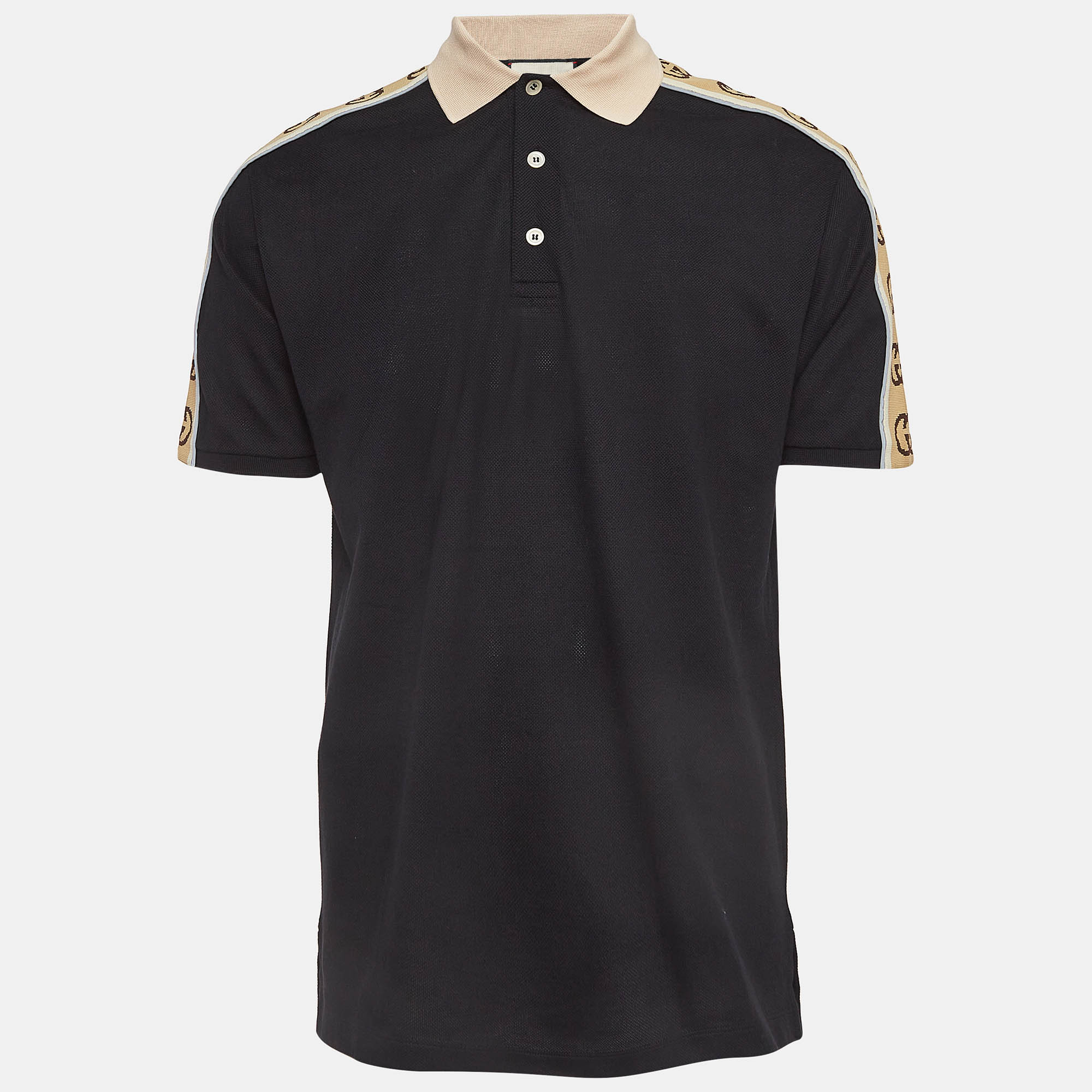 

Gucci Black Knit Logo Detail Half Sleeve Polo T-Shirt