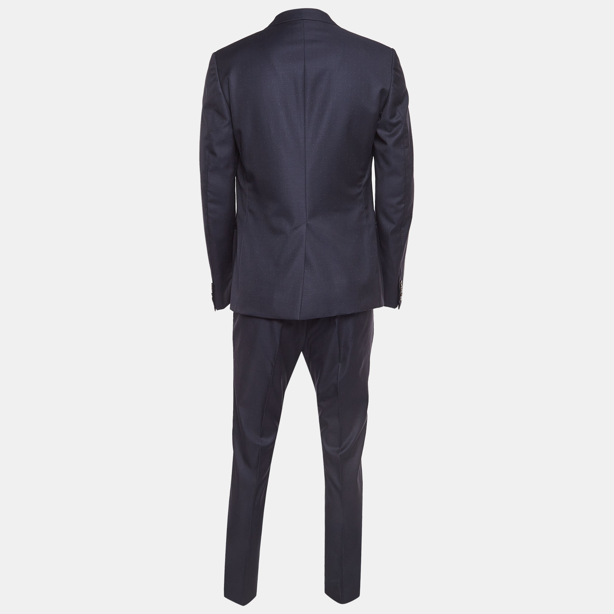 

Gucci Navy Blue Dotted Wool Single Breasted Suit