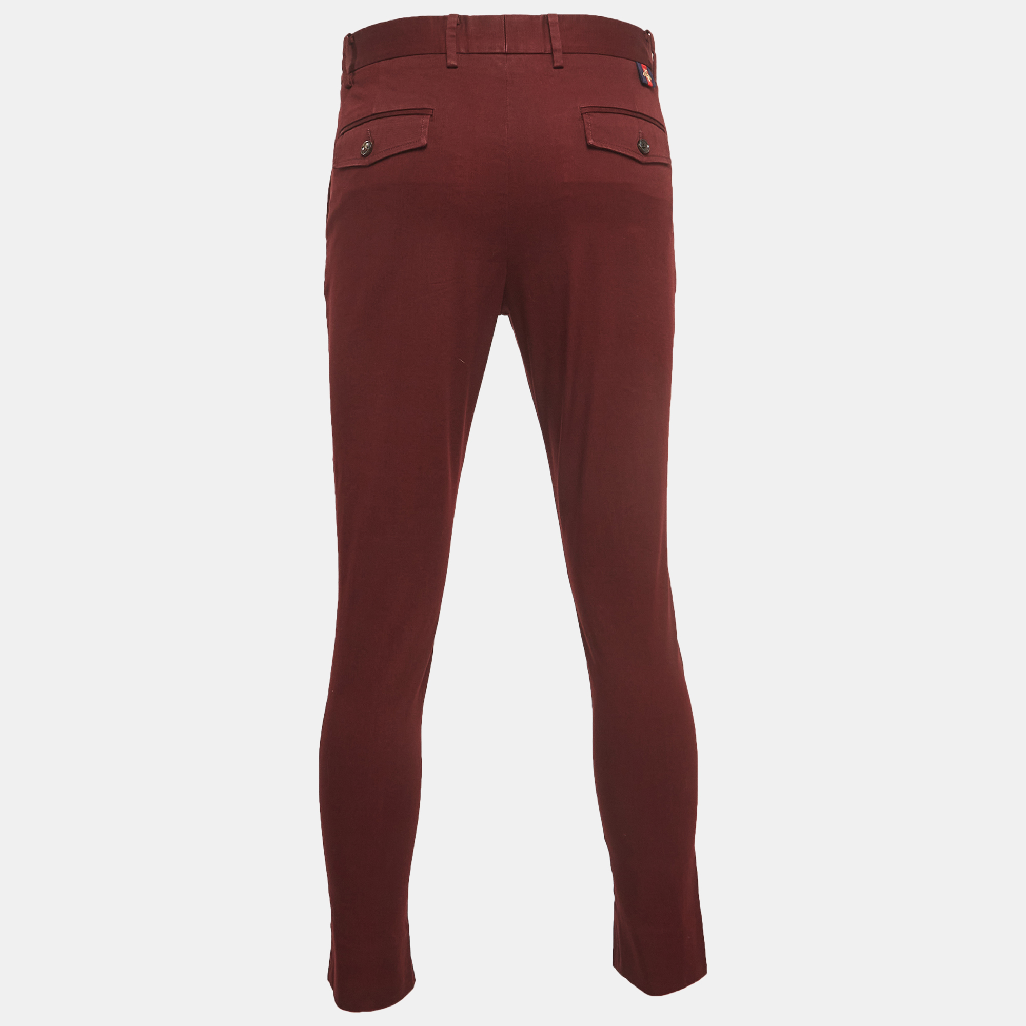 

Gucci Burgundy Cotton Slim Fit Trousers
