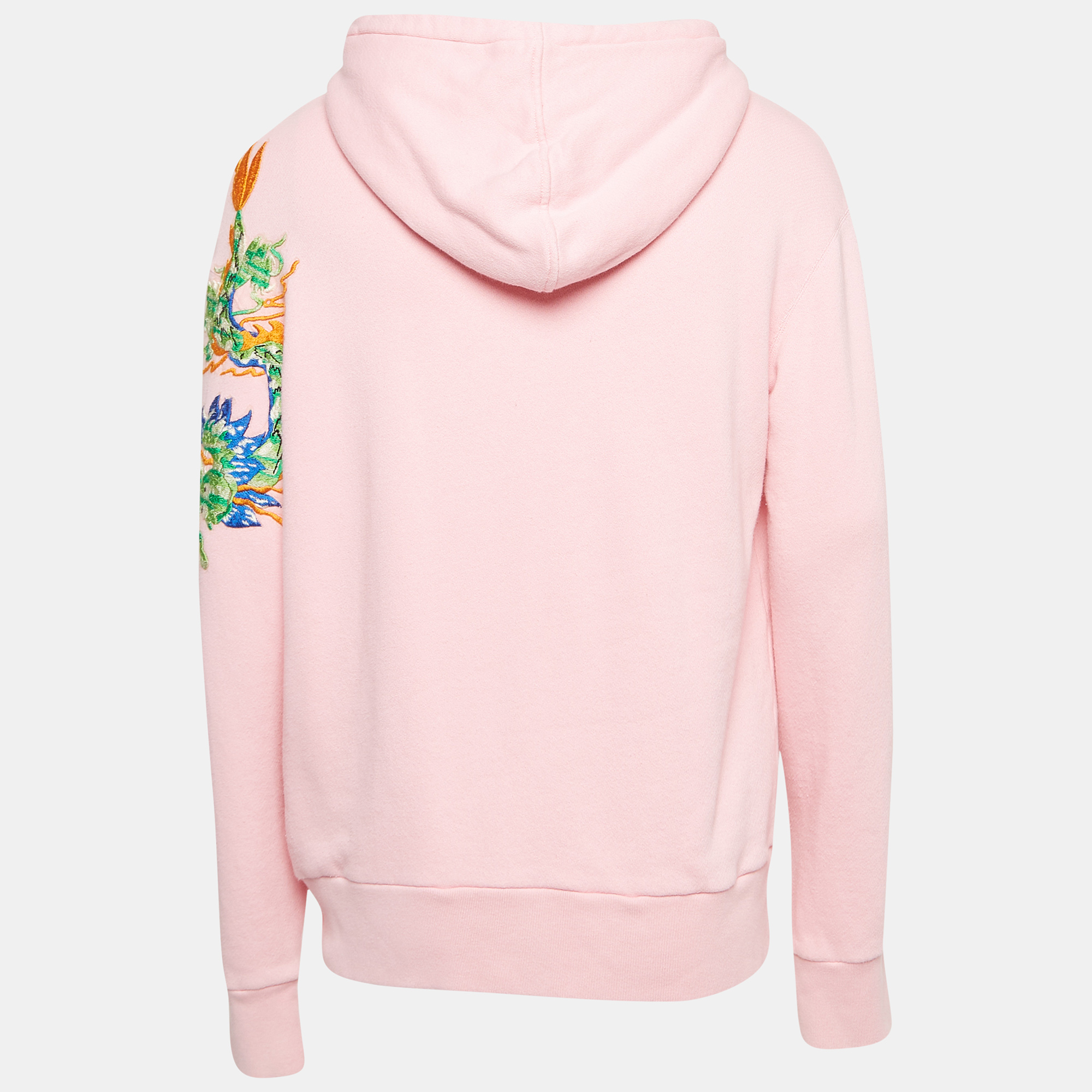 

Gucci Pink Vintage Logo Print & Embroidered Cotton Hooded Sweatshirt