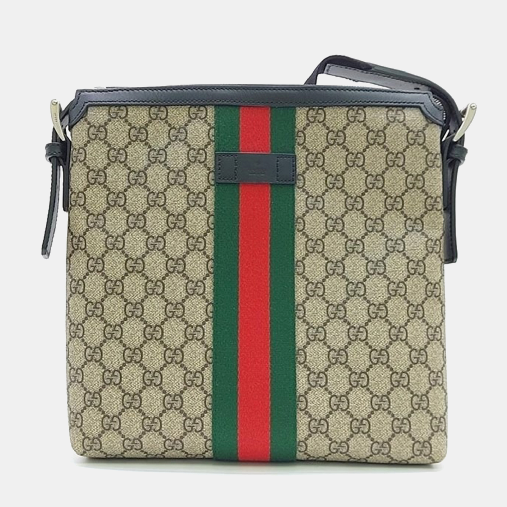 

Gucci Supreme PVC Crossbody Bag, Beige