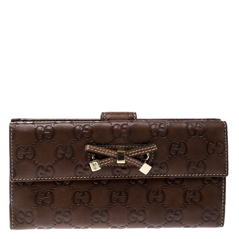 Gucci Brown Guccissima Leather Princy Continental Wallet