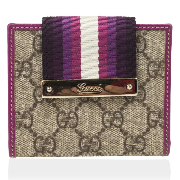Pre Owned Gucci Ladies Web Medium Wallet