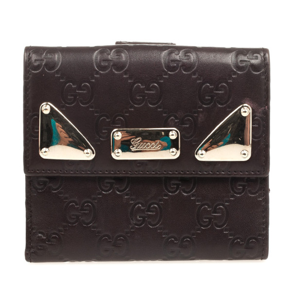 Pre Owned Gucci Brown Guccissima Indy Wallet