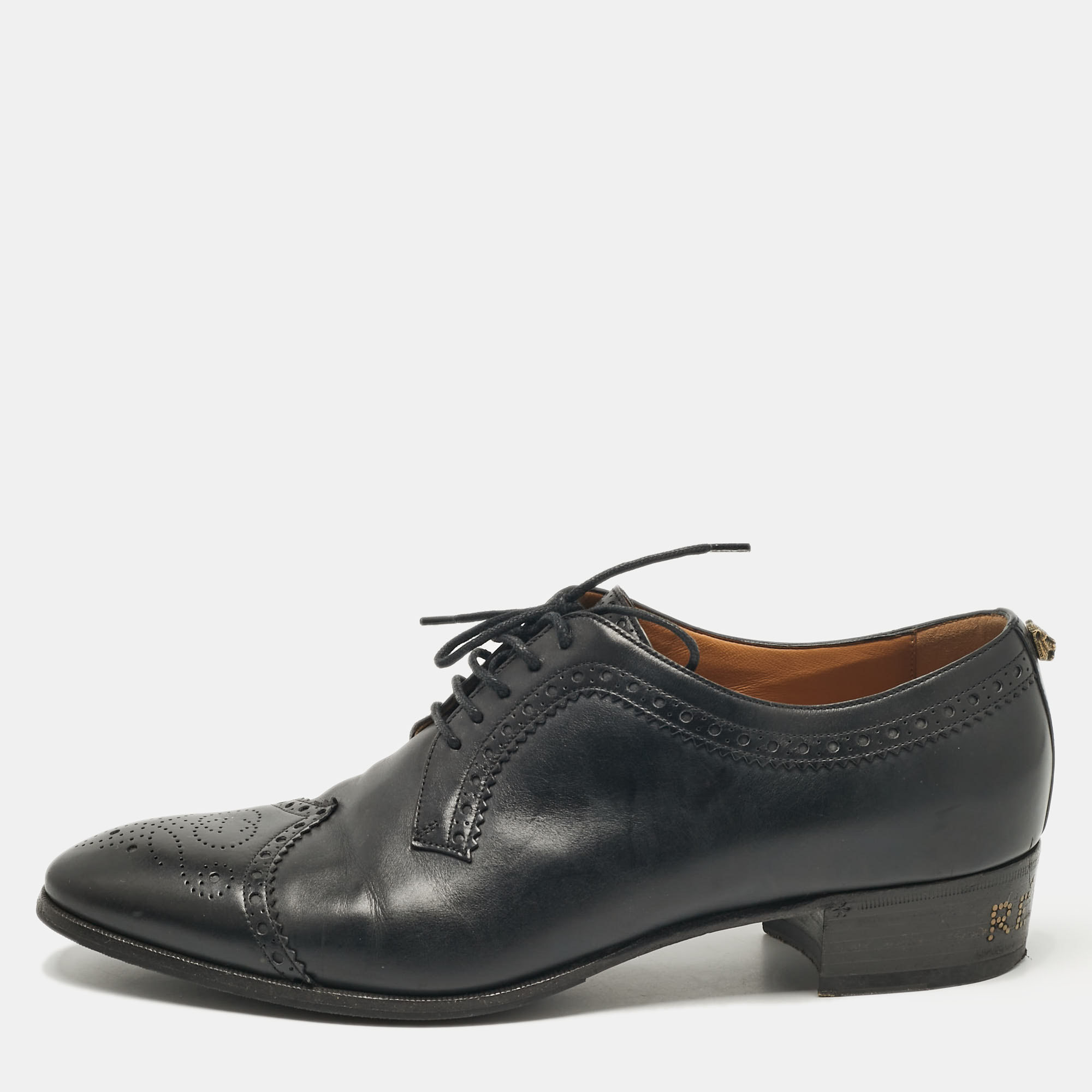 

Gucci Black Leather Lace Up Derby Size 44.5