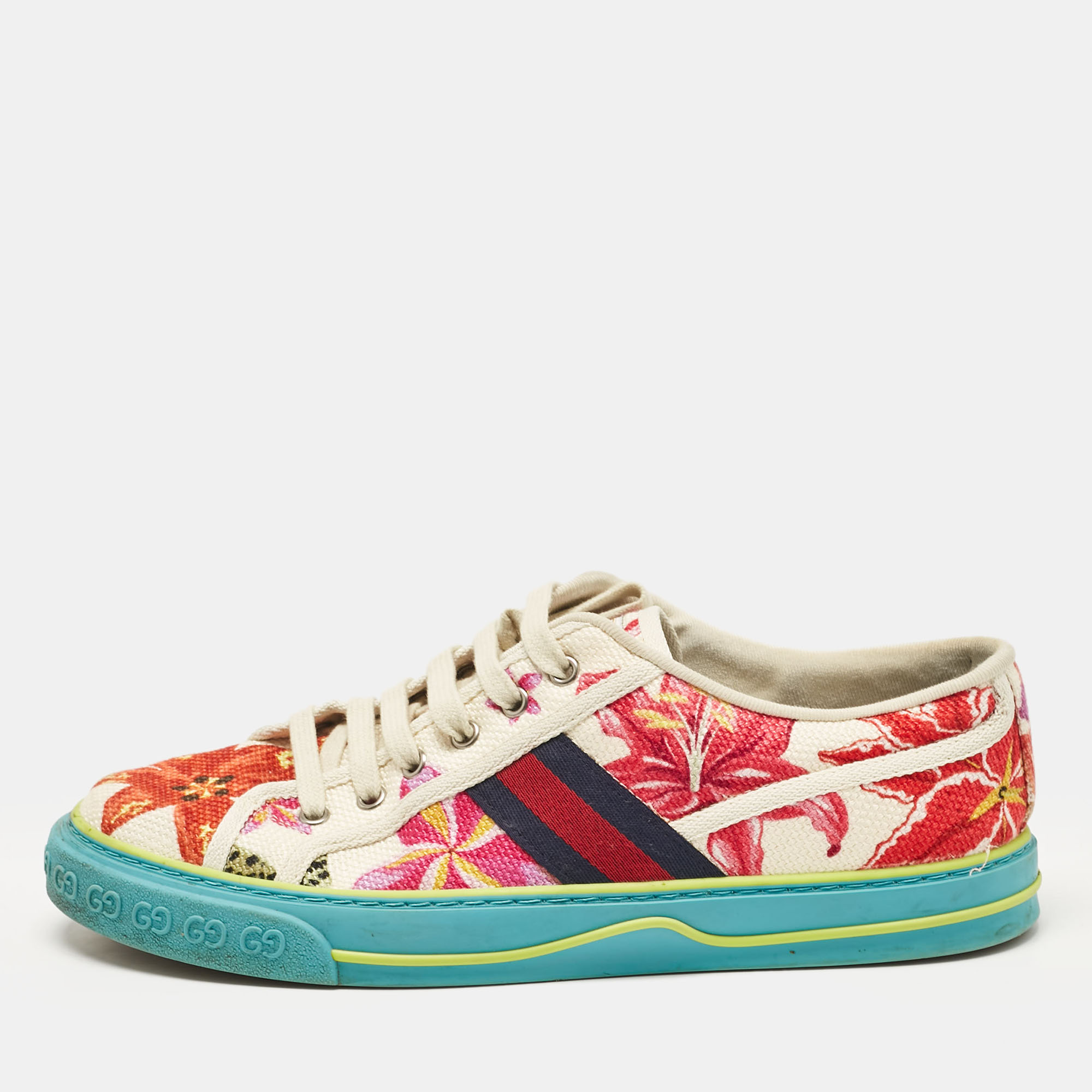 

Gucci Multicolor Canvas Tennis 1977 Low Top Sneakers Size 43