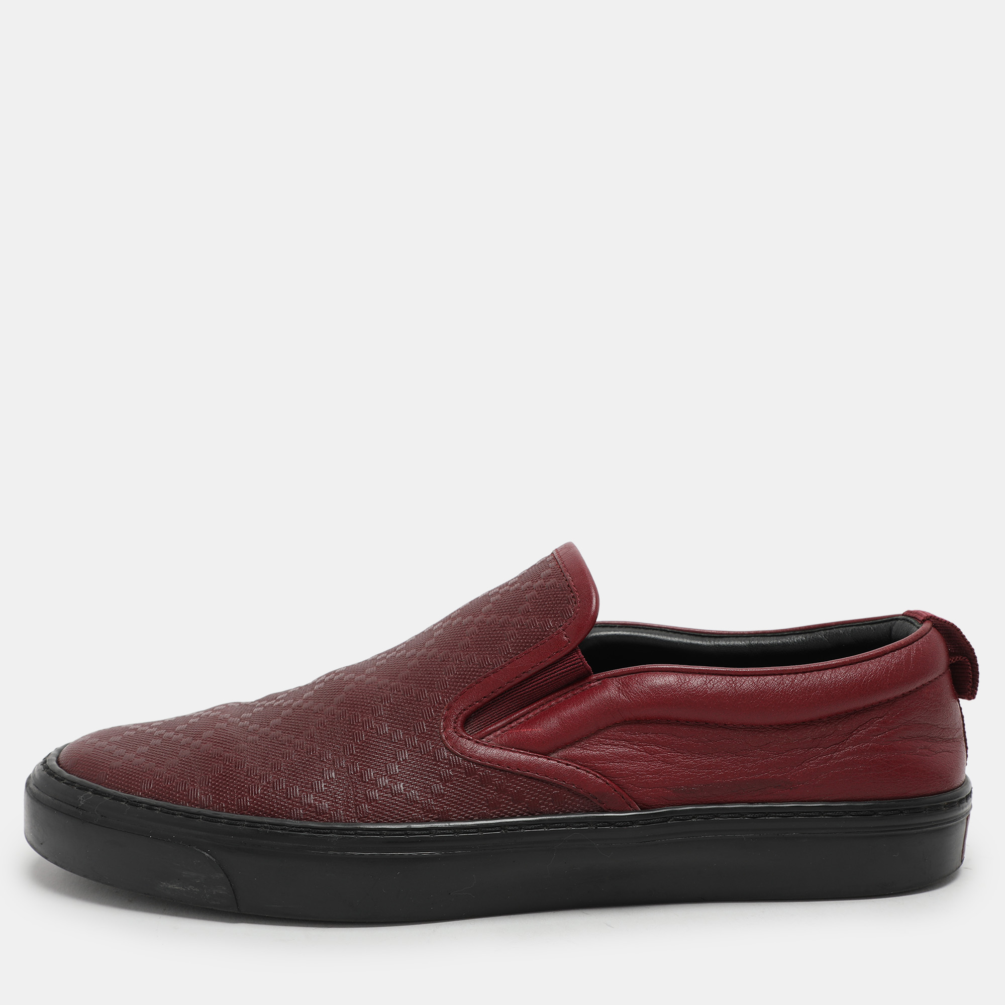 

Gucci Burgundy Diamante Leather Slip On Sneakers 41.5