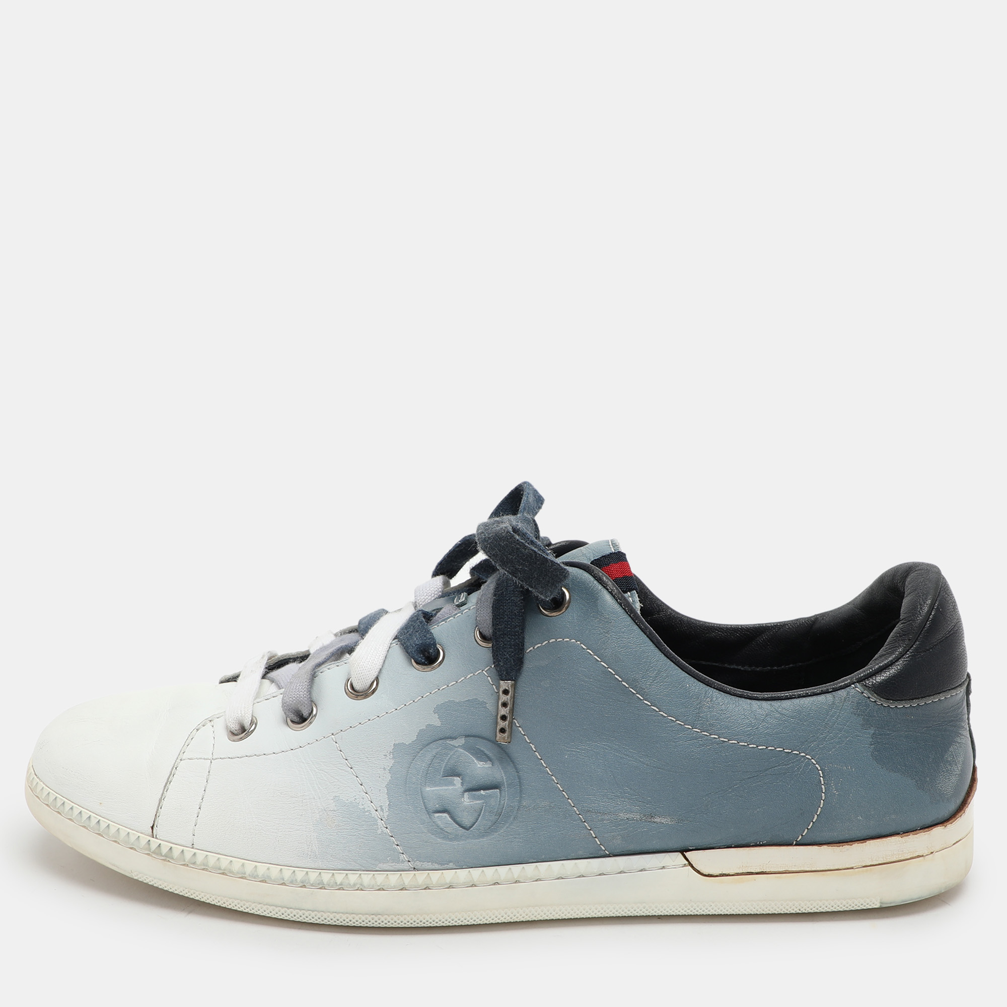 

Gucci Blue Ombre Leather Low Top Sneakers Size 41.5