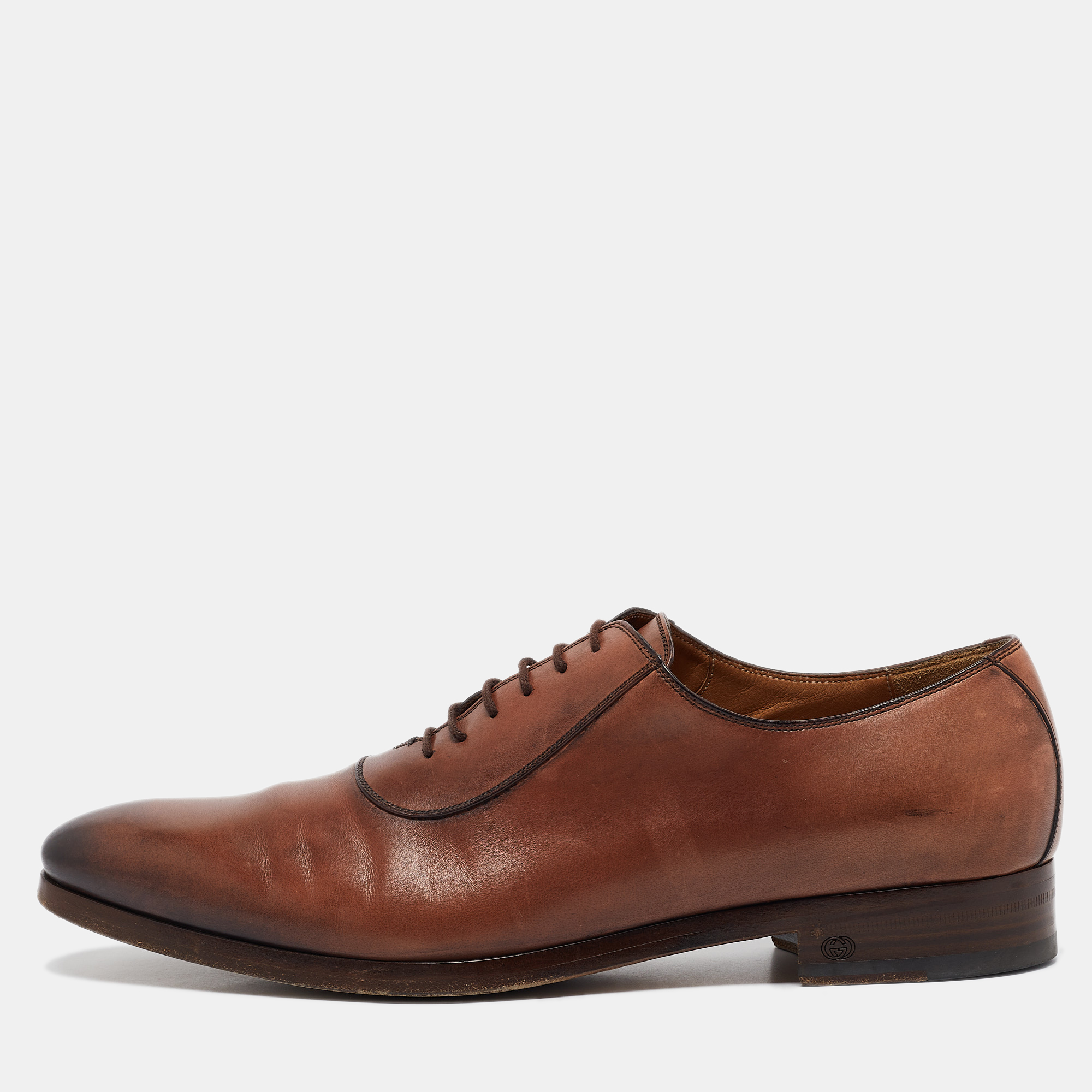 

Gucci Brown Leather Lace Up Oxfords Size 44.5