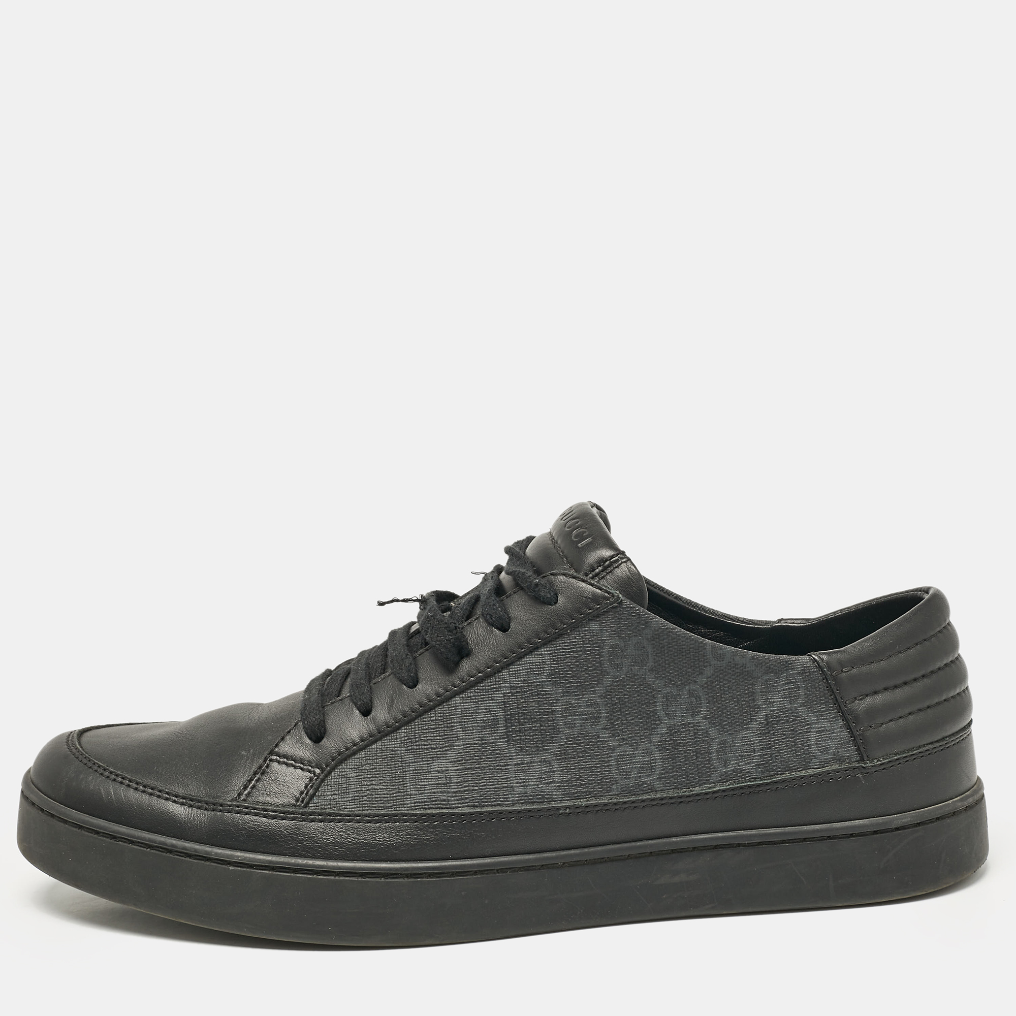 

Gucci Black/Grey GG Canvas and Leather Low Top Sneakers Size 44