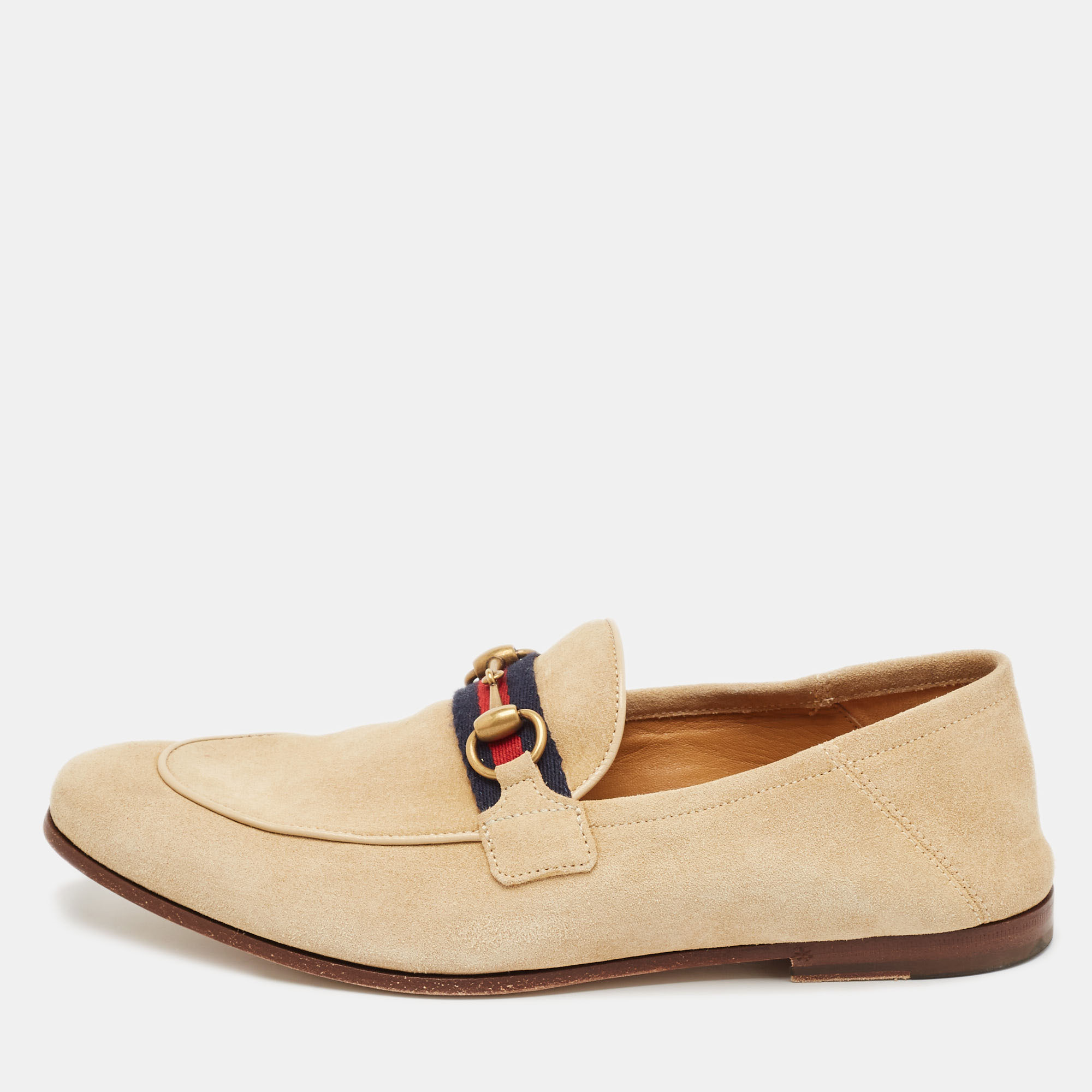 

Gucci Beige Suede Horsebit Foldable Loafers Size 41