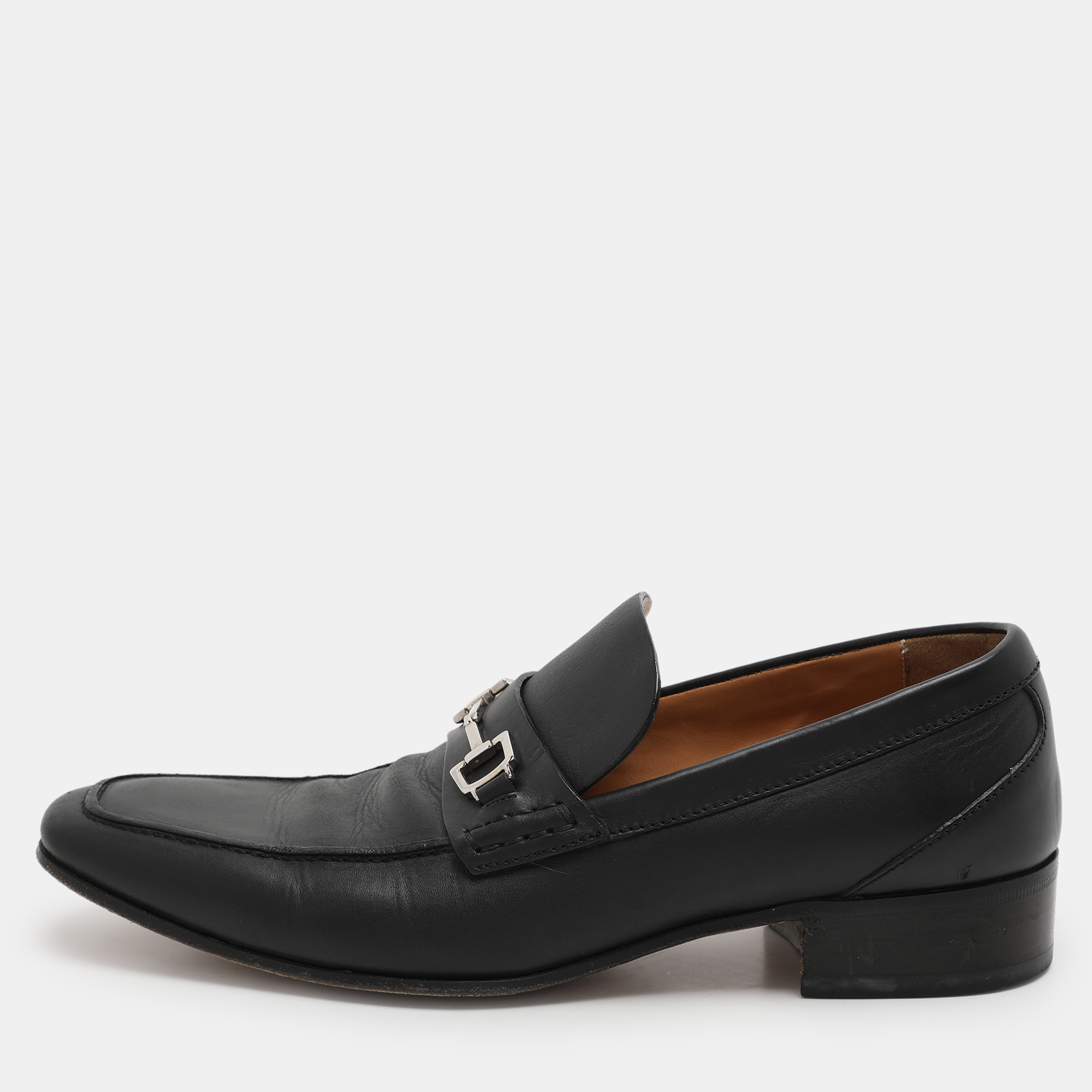 

Gucci Black Leather Horsebit Loafers Size 42