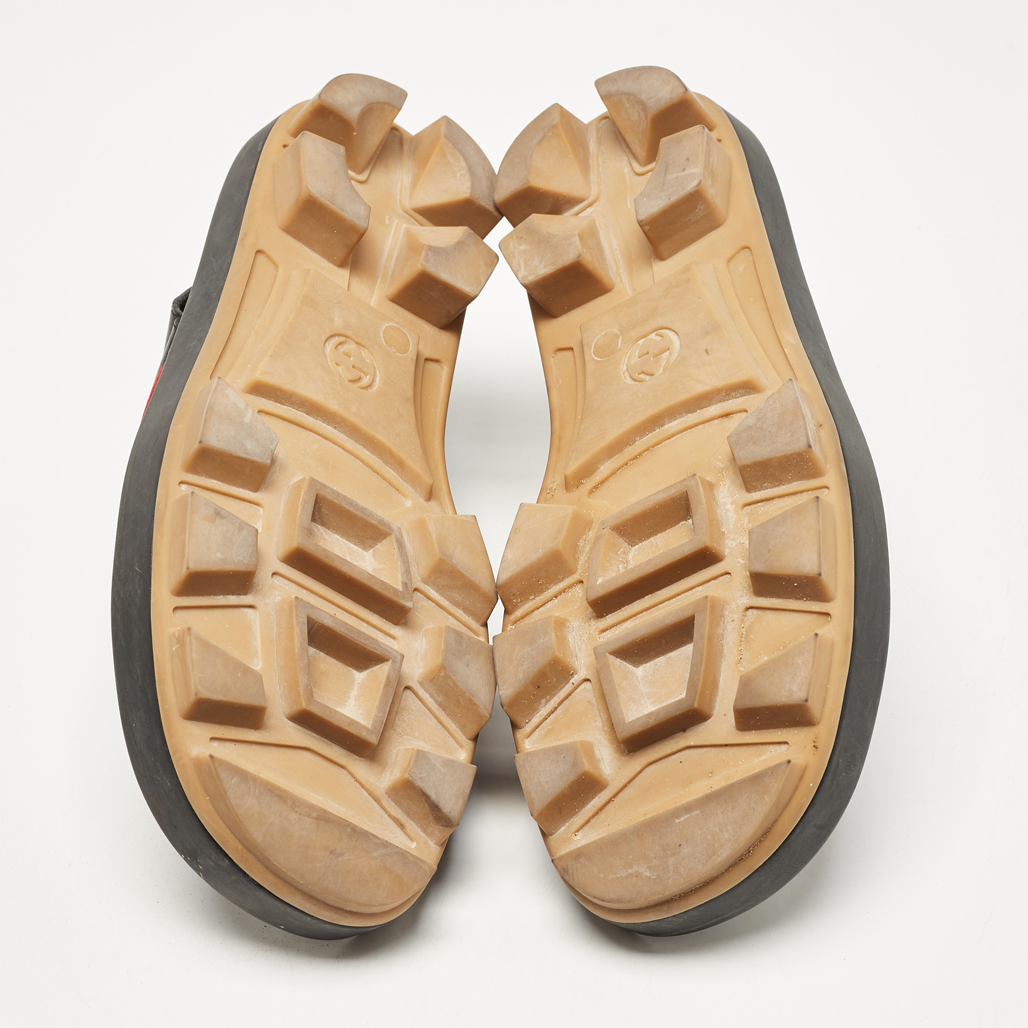 Gucci Tricolor Leather and Canvas Rimini Slingback Sandals Size 40.5 