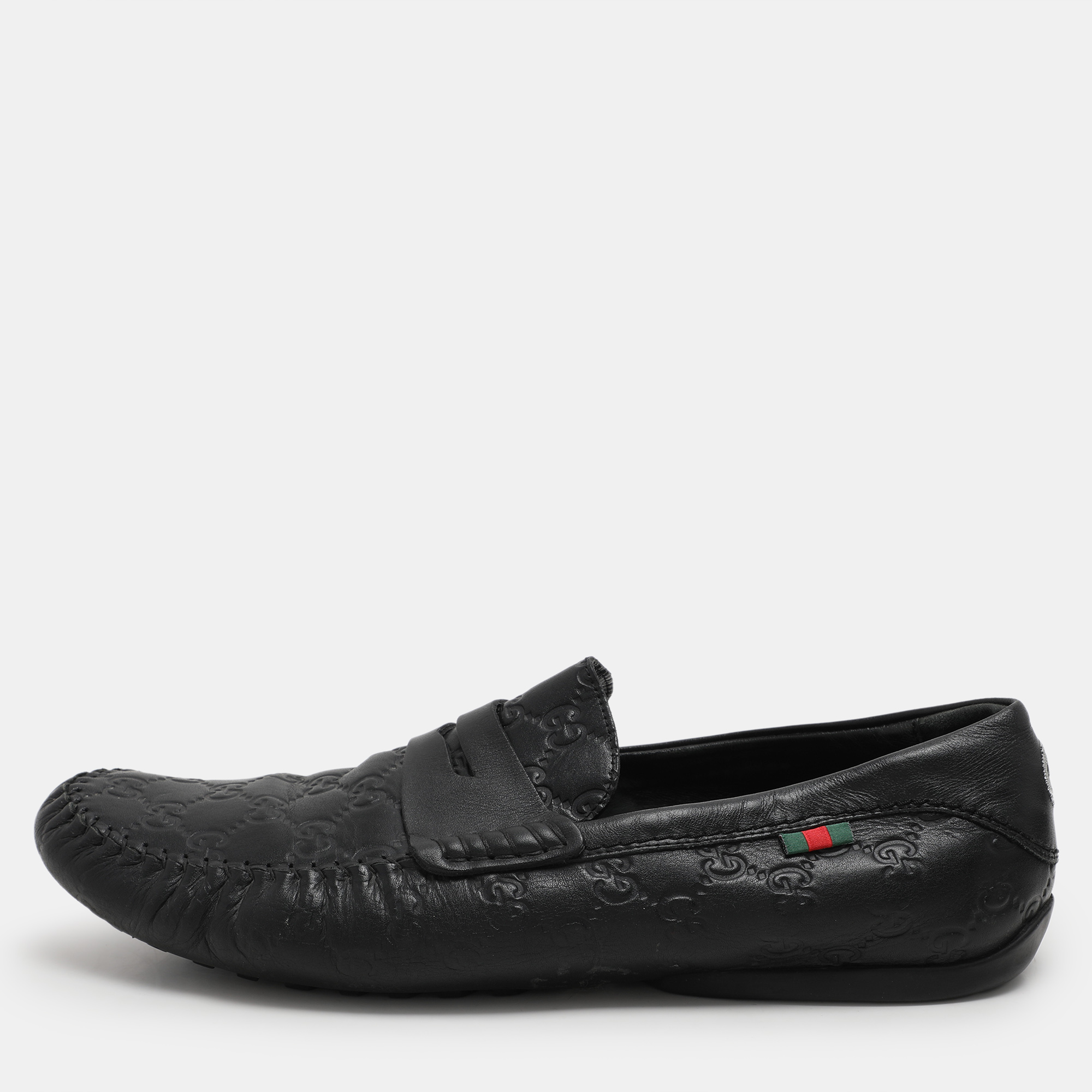 

Gucci Black Guccissima Leather Loafers Size 45