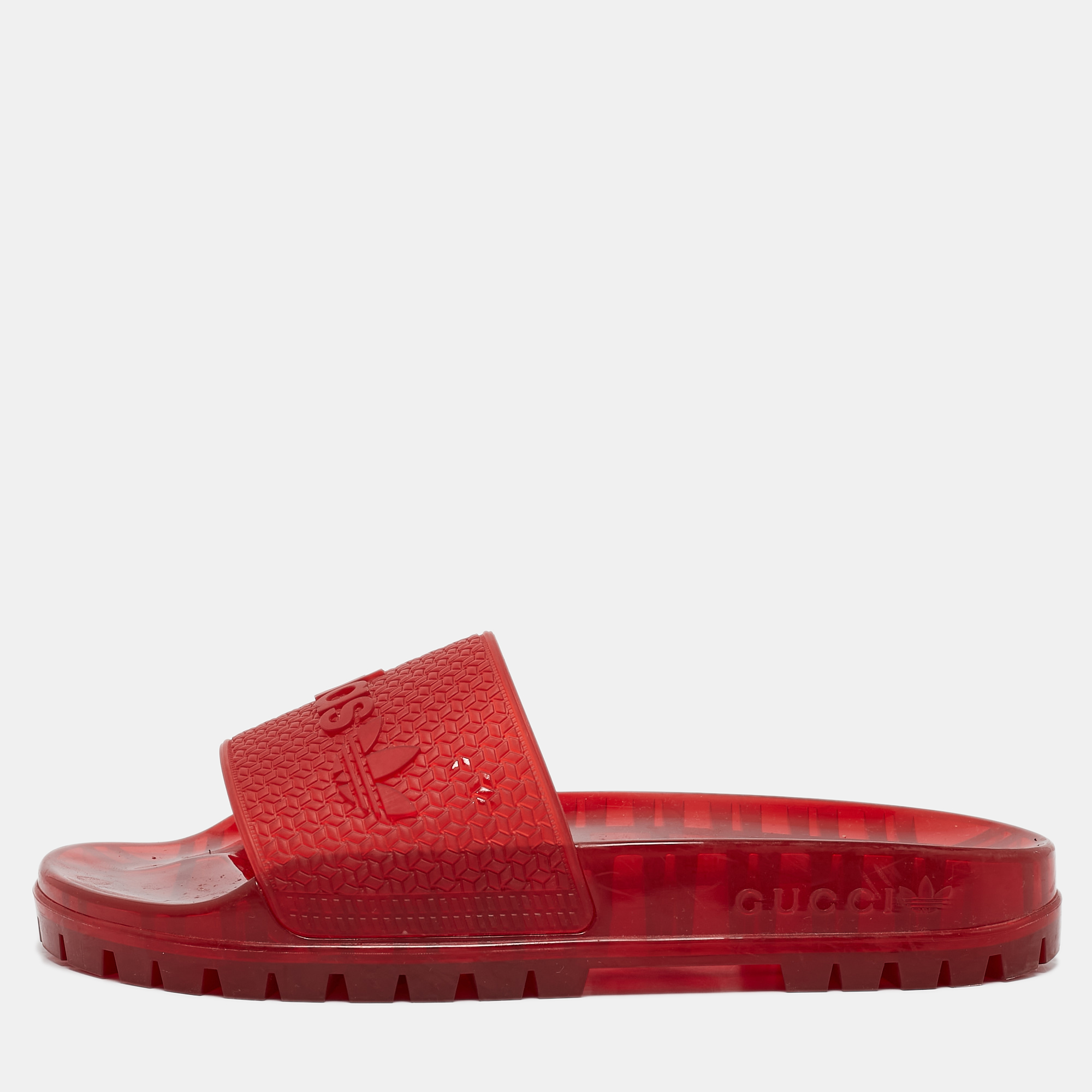 

Gucci x Adidas Red Rubber Adilette Pool Slides Size 42