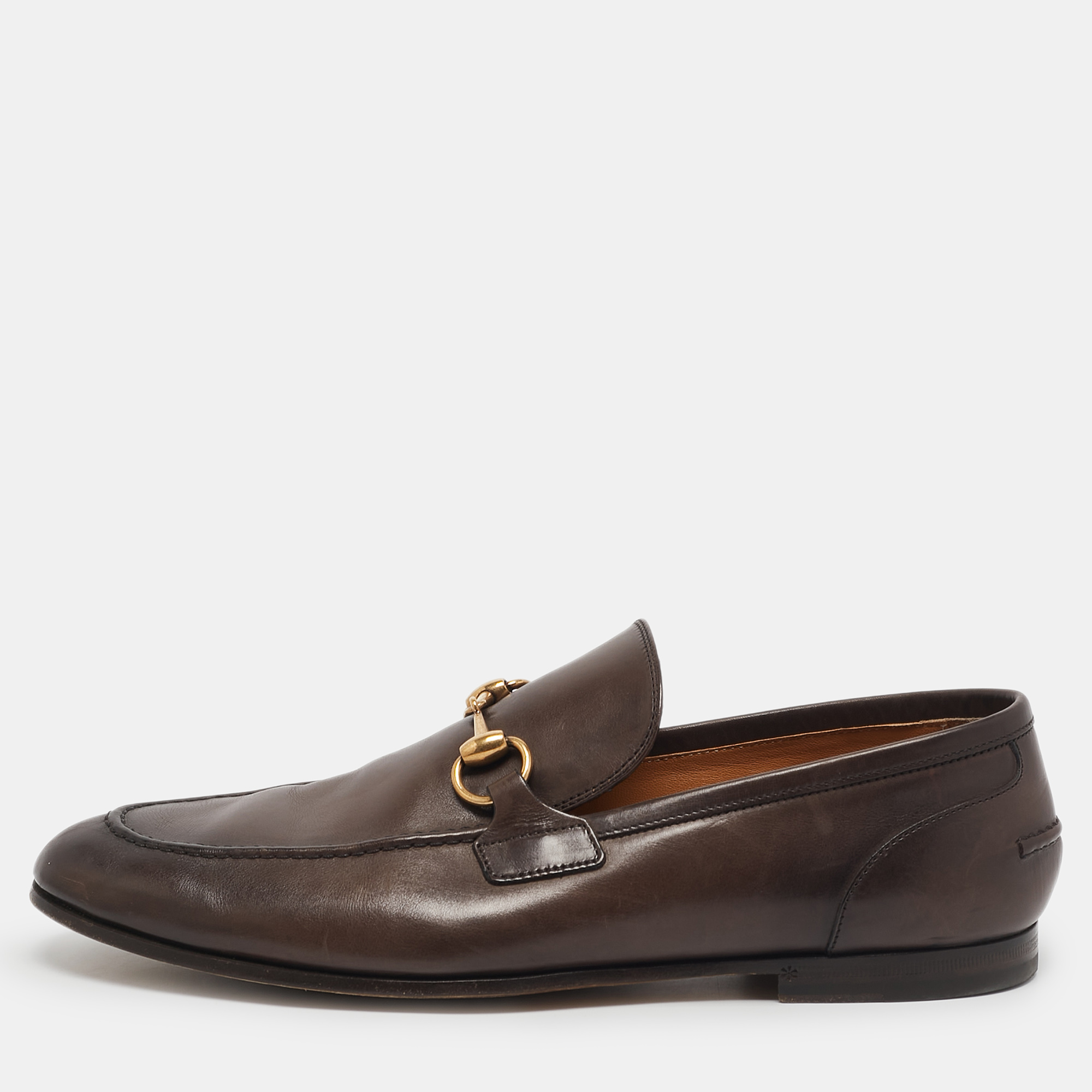 

Gucci Brown Leather Jordaan Loafers Size 41