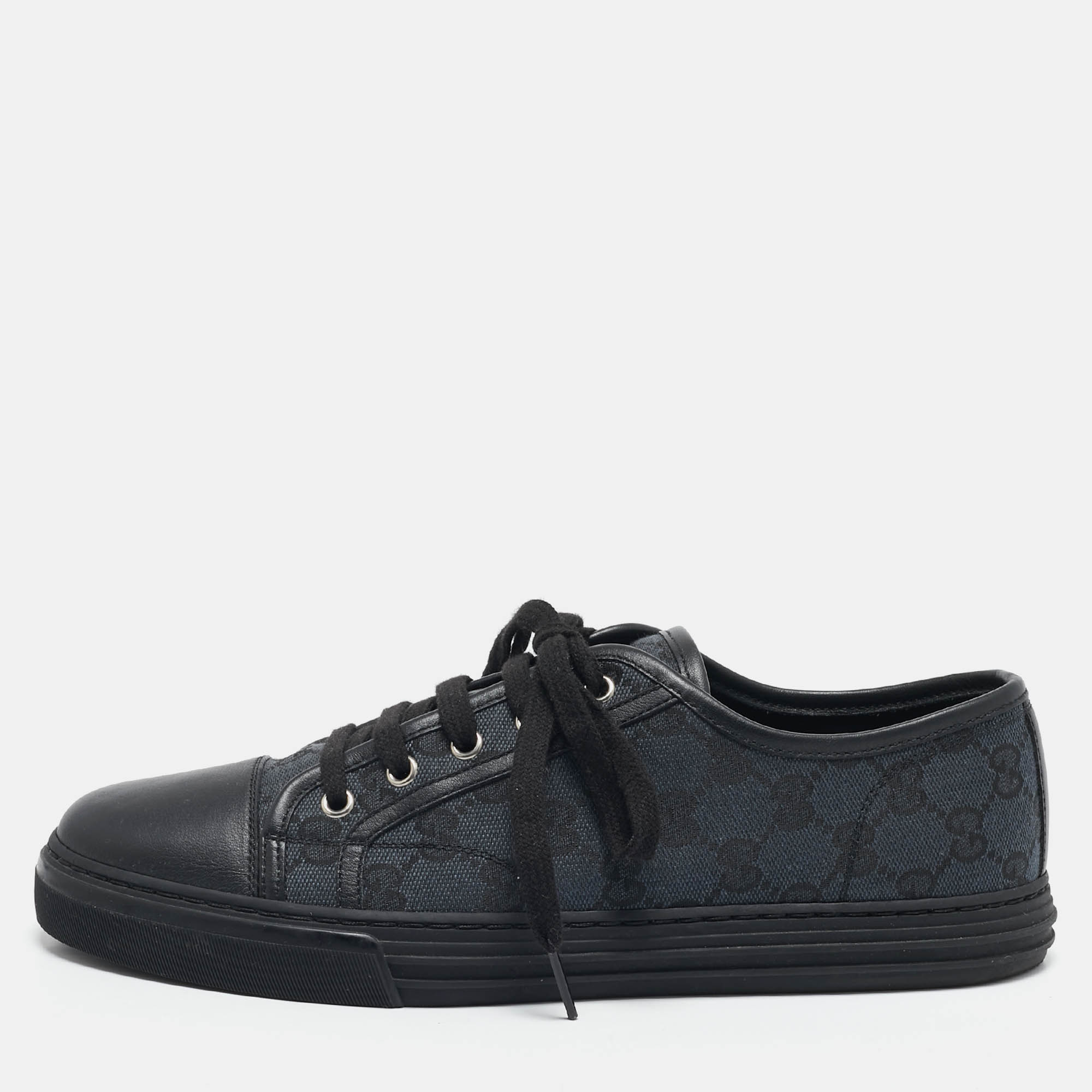 

Gucci Black GG Canvas and Leather Low Top Sneakers Size 41.5